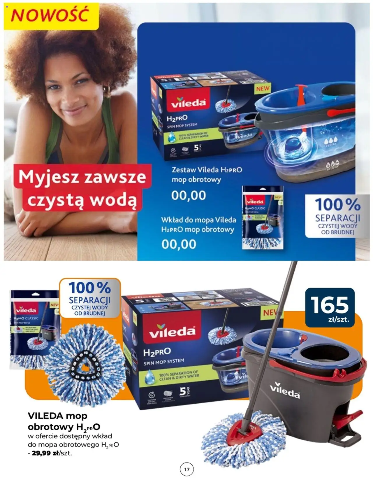 Mrówka Gazetka - Elbląg od 07.08.2025 | Strona: 17 | Produkty: Mop obrotowy, Vileda, Woda