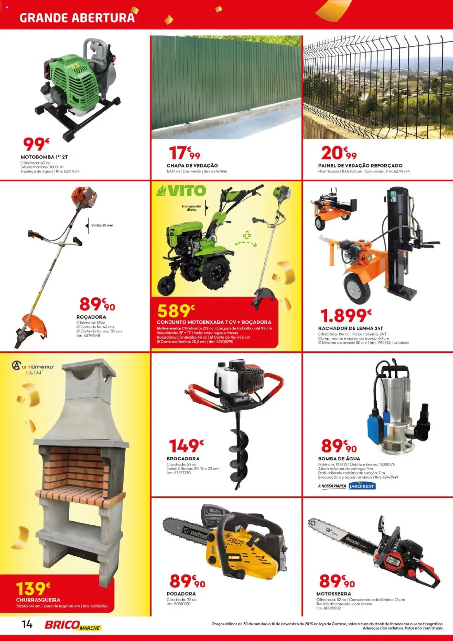 BricoMarché - Folheto Abertura Cartaxo │ válido de 30.10.2025 | Página: 14 | Produtos: Agua, Motoenxada