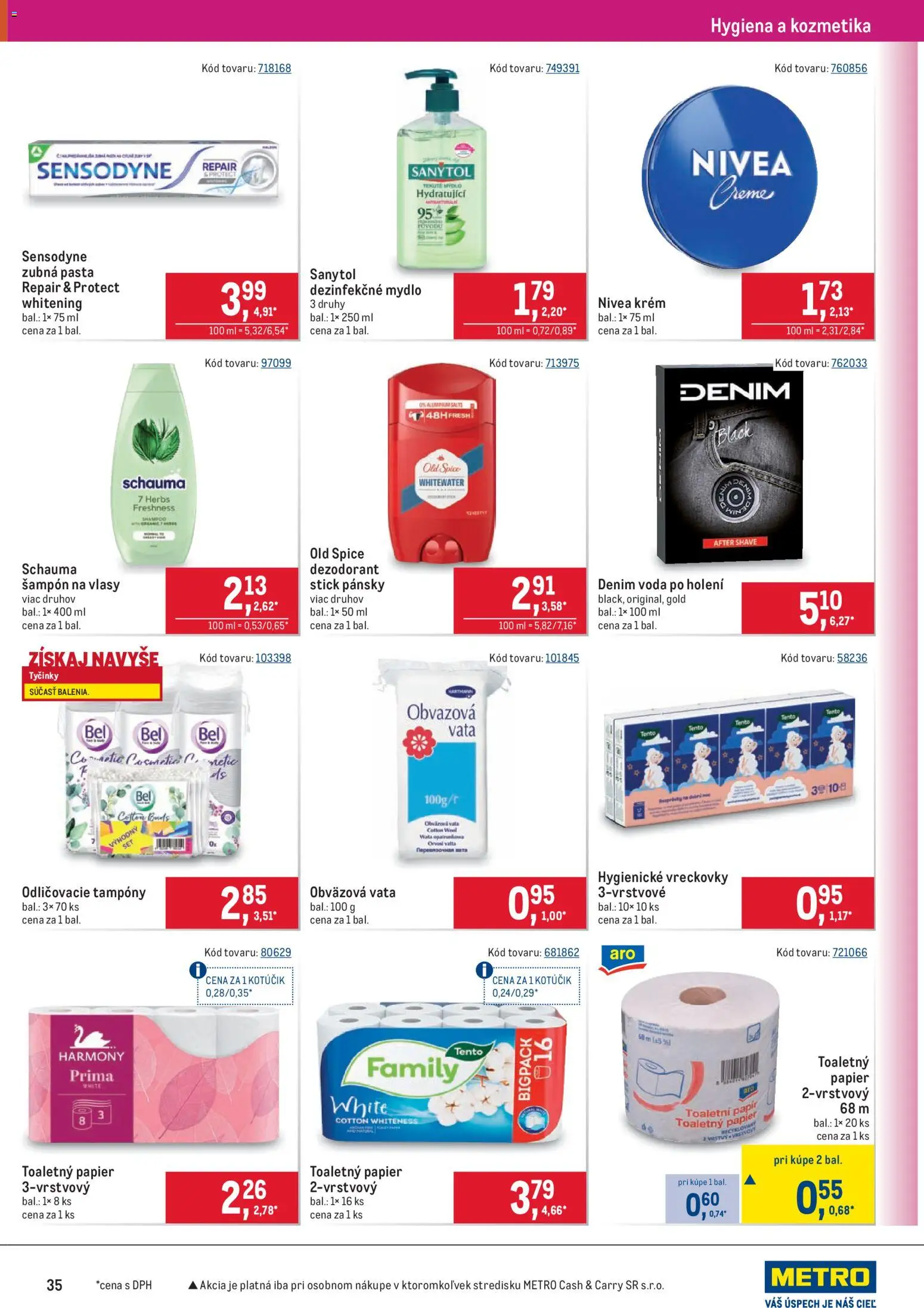 Nové Metro akcie – leták je platný od 14.01.2026 | Strana: 35 | Produkty: Sanytol, Dezodorant, Krém, Voda