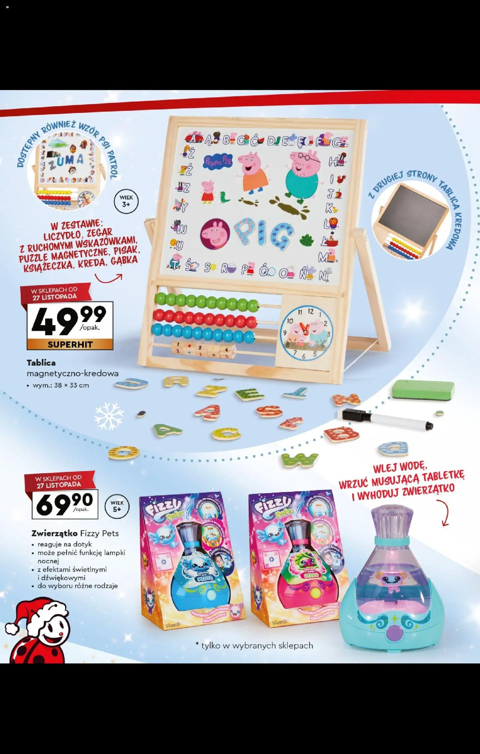Biedronka gazetka - Kraina zabawek od 27.10.2025 | Strona: 50 | Produkty: Lampki, Zegar, Gąbka