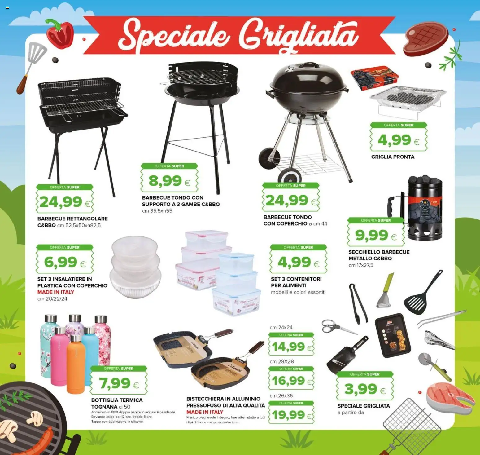 Volantino Oasi del 23.04.2026 | Pagina: 26 | Prodotti: Bistecchiera, Barbecue, Griglia, Bottiglia