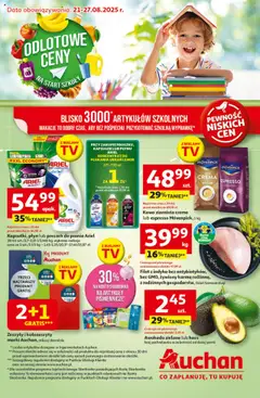 Pogląd oferty "Auchan Gazetka - Odlotowe ceny na start szkoły Hipermarket" - ważna od 21.08.2025