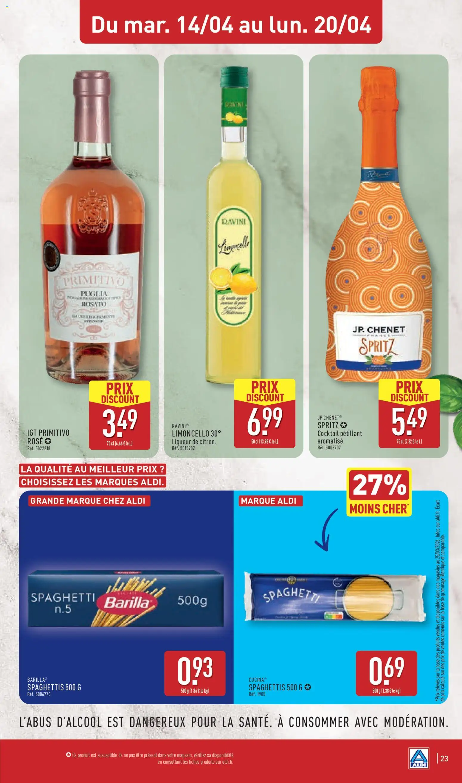 {H1} | Page: 25 | Produits: Spaghetti, Base, Liqueur, Limoncello