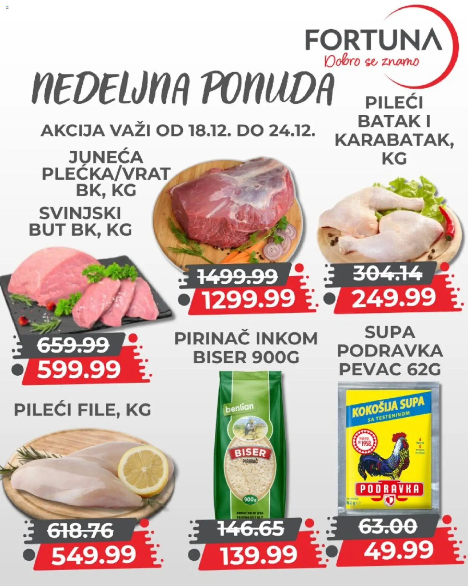Fortuna Market katalog - važi od 18.12.2025 | Strana: 2 | Proizvode: Podravka, Svinjski but, Pirinač