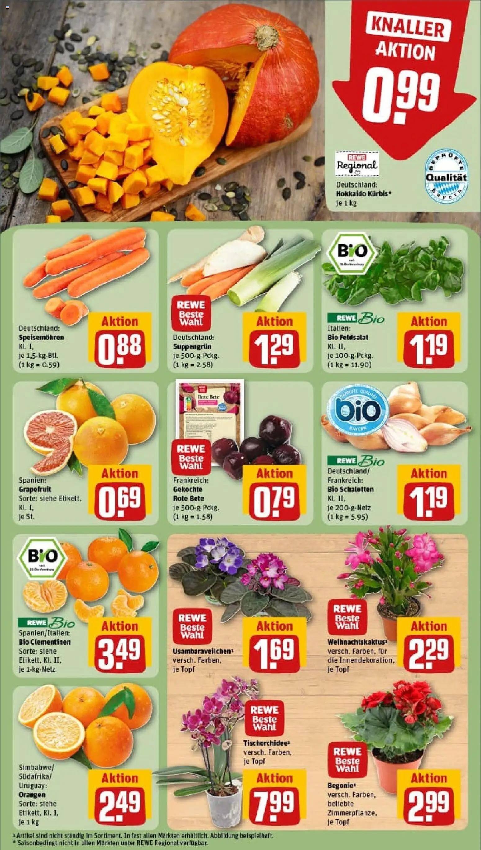 Rewe prospekt Bad Griesbach	 – gültig ab 26.10.2025 | Seite: 9 | Produkte: Orangen, Grapefruit, Kürbis