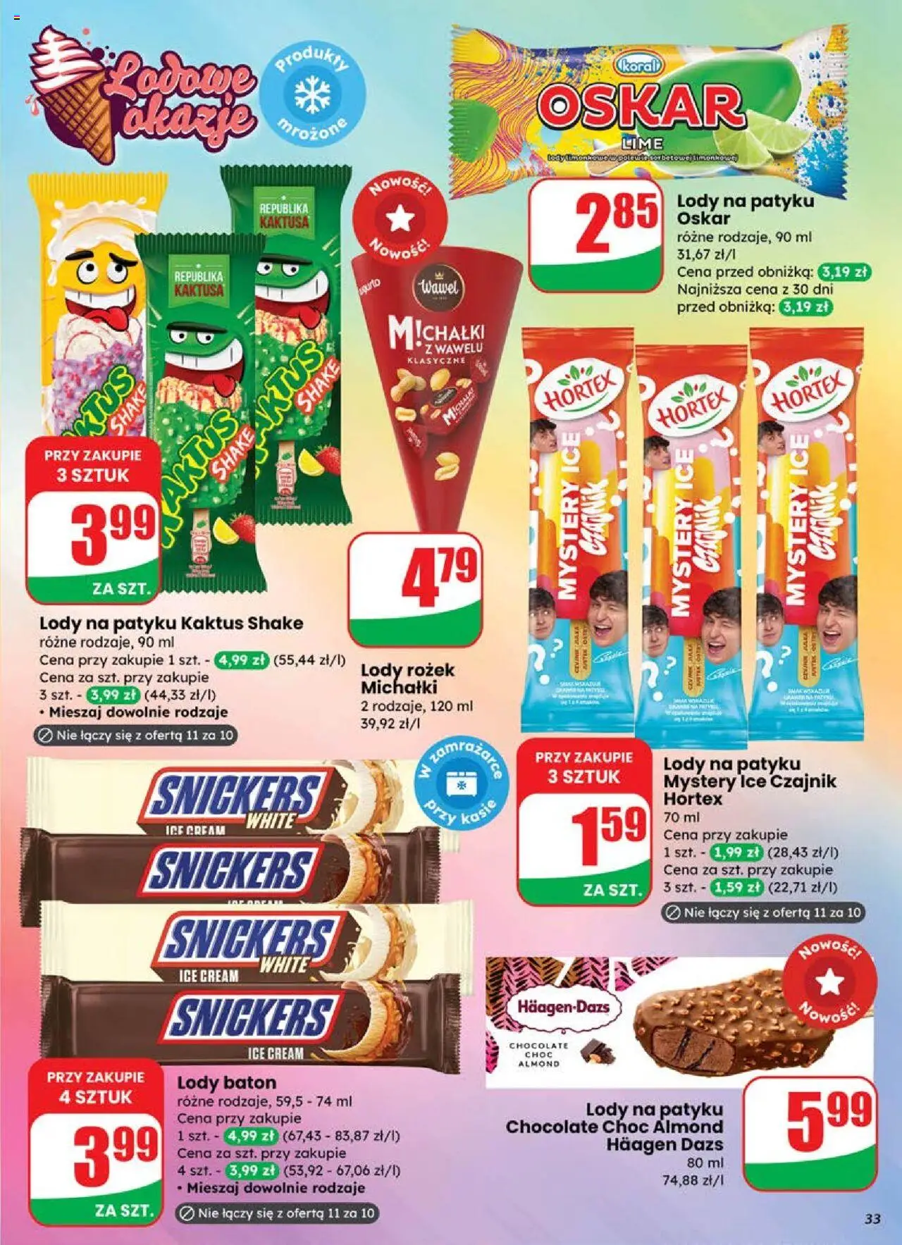 Dino Gazetka od 18.06.2025 | Strona: 33 | Produkty: Czajnik, Lody na patyku, Baton, Haagen dazs