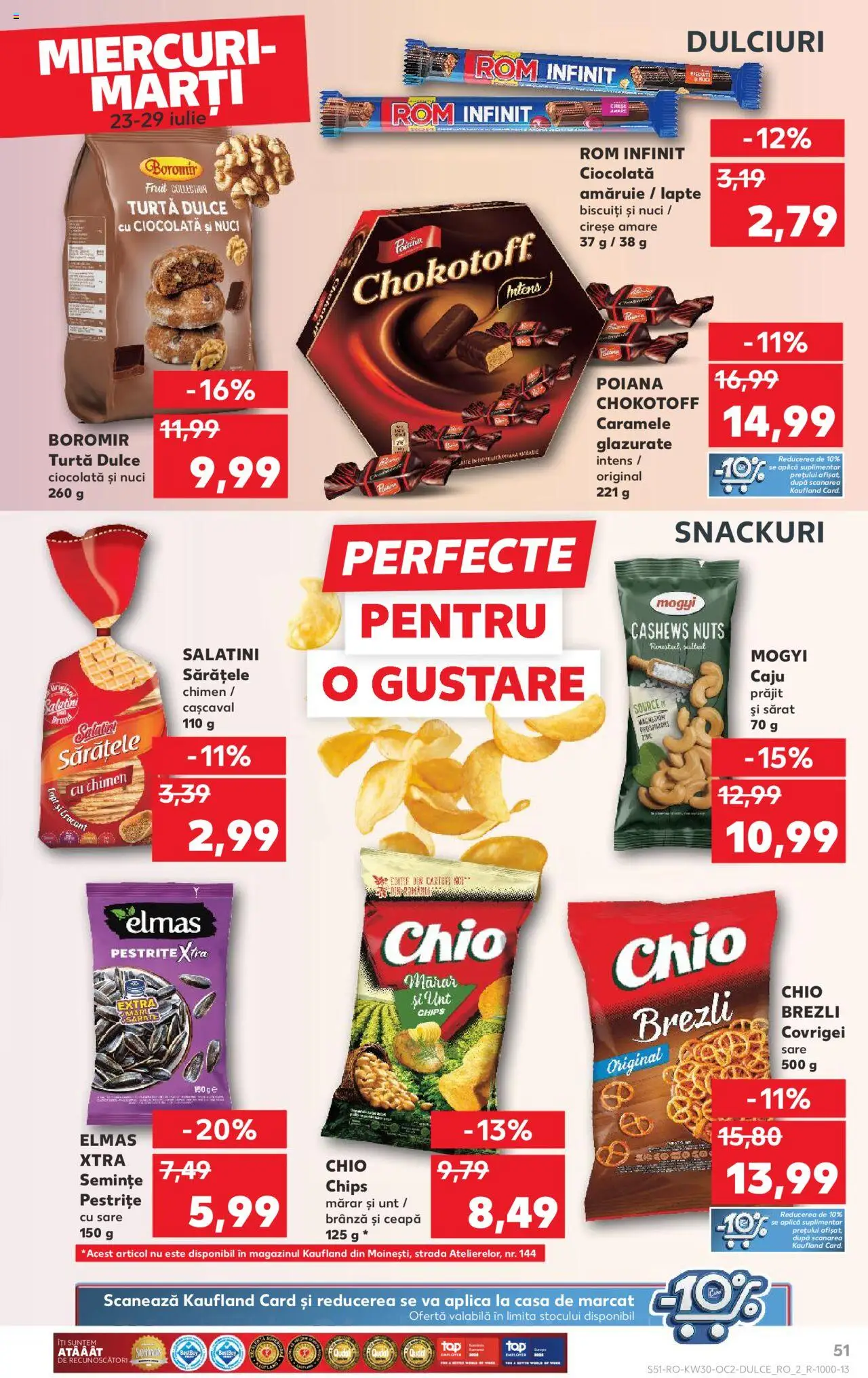 Kaufland RO akciós ujság - amely érvényes a következő dátumtól: 23.07.2025 | Oldal: 51 | Termékek: Chips