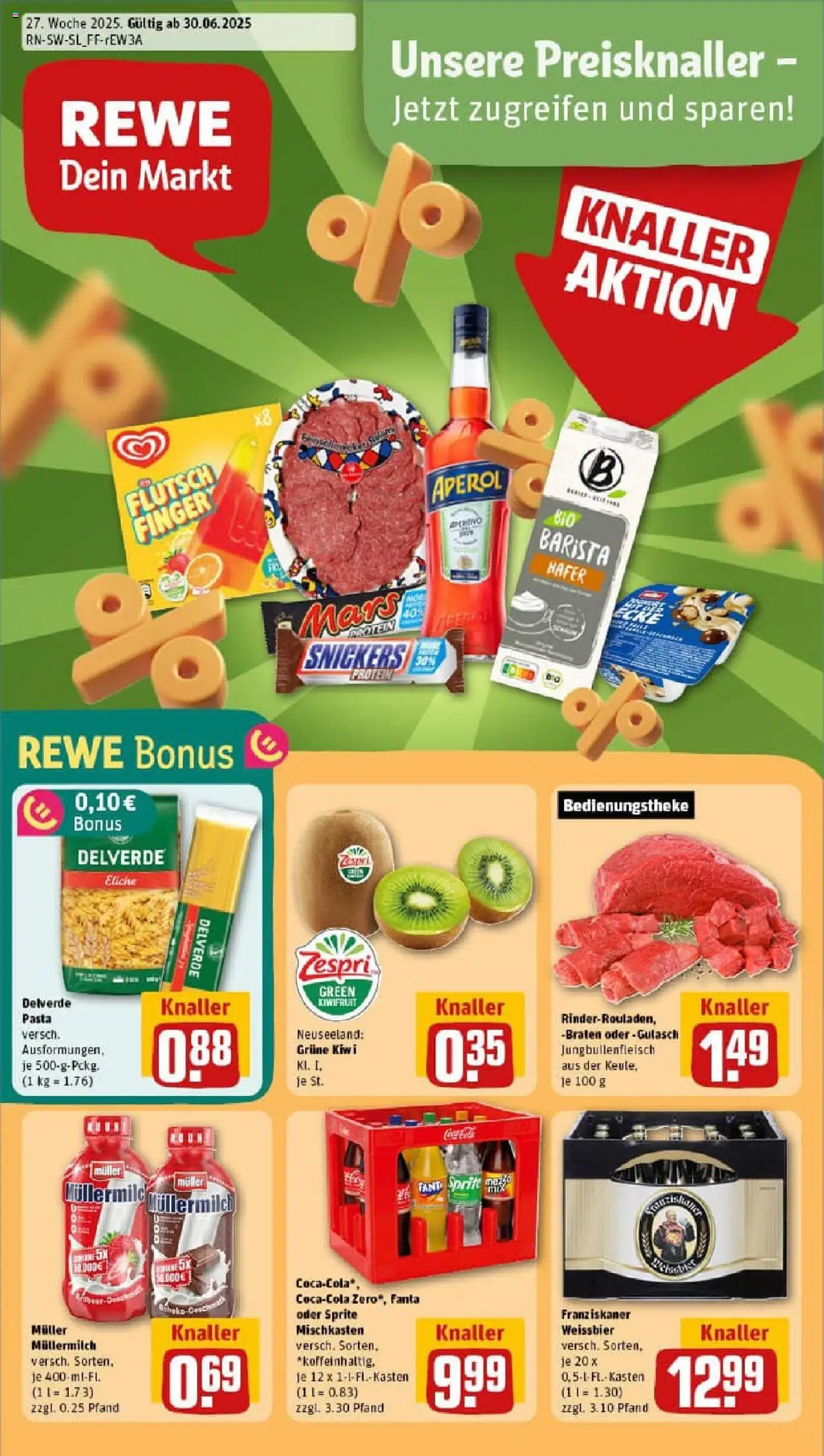 Rewe prospekt Saarbrücken	 - gültig ab dem 29.06.2025 | Seite: 1 | Produkte: Fanta, Sprite, Pasta, Müllermilch