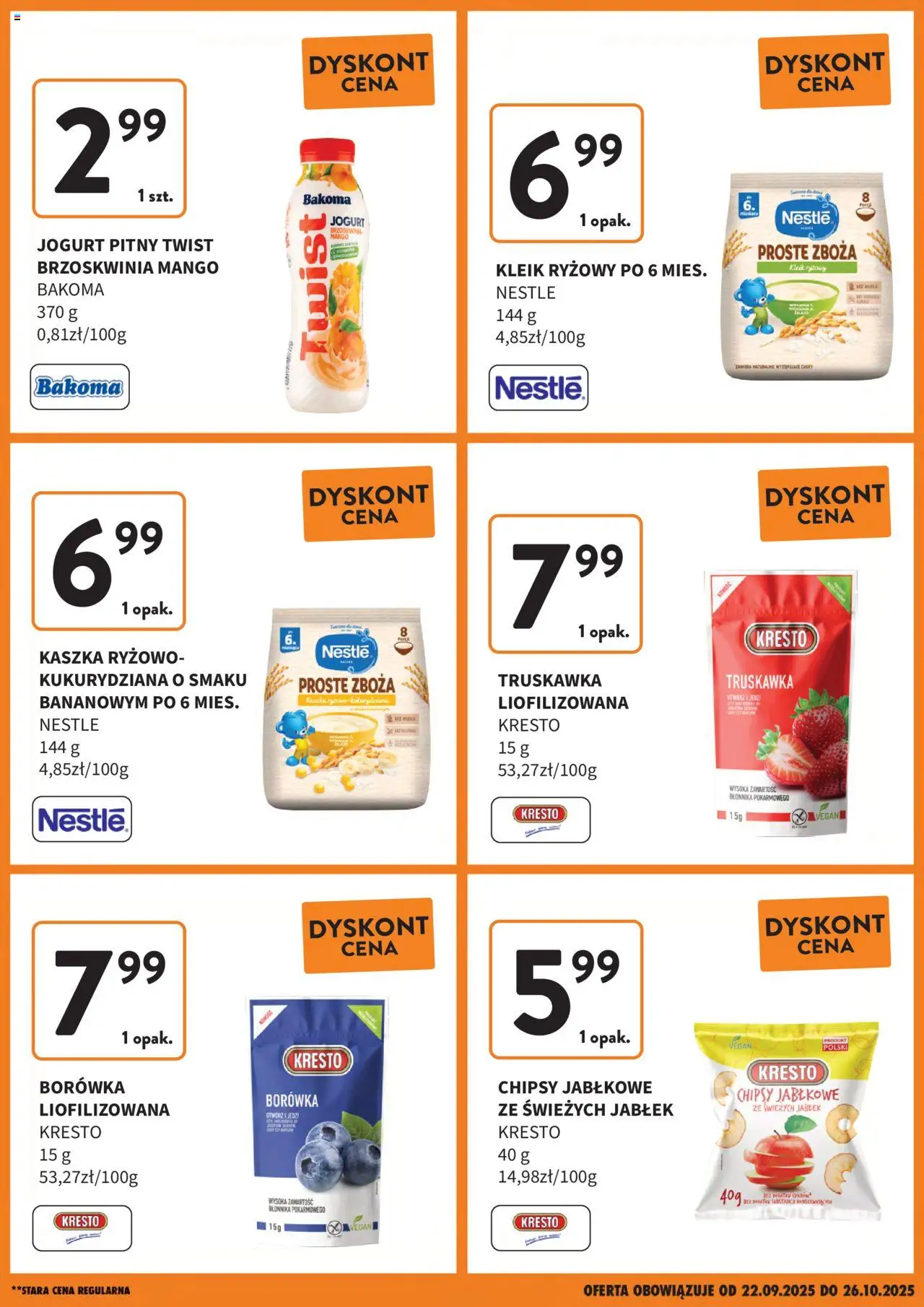 Intermarche Gazetka - Nowa niższa cena od 22.09.2025 | Strona: 6 | Produkty: Mango, Chipsy, Mleka, Chipsy jabłkowe