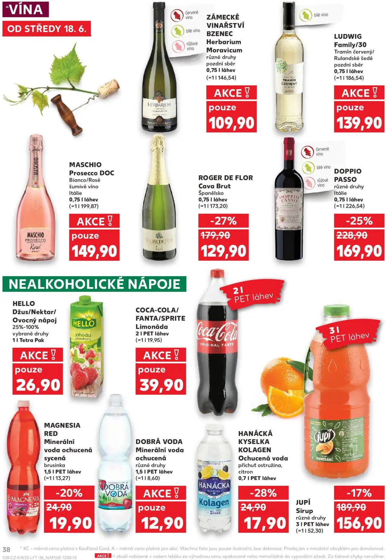 Kaufland leták od 18.06.2025 | Strana: 38 | Produkty: Bílé víno, Šumivé víno, Víno, Prosecco DOC