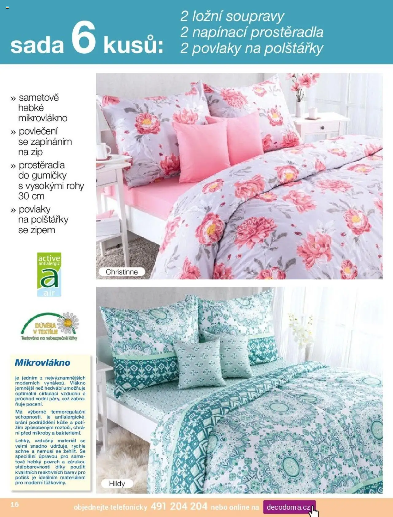 Decodoma katalog Podzim 2025 od 25.08.2025 | Strana: 16 | Produkty: Polštářky, Prostěradla, Povlečení