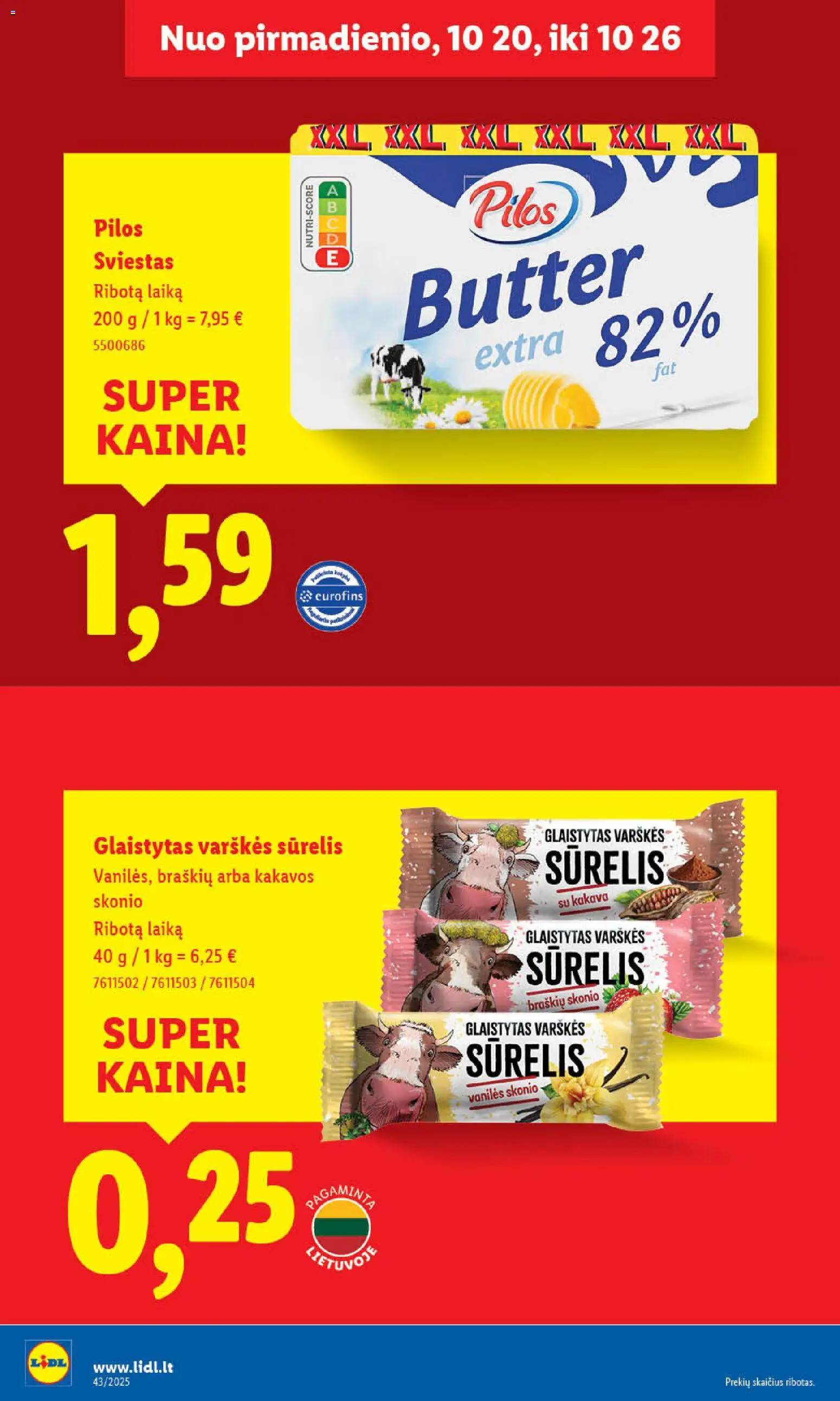 LIDL akcijos nuo 23.10.2025 | Puslapis: 38 | Prekių: Sūrelis, Sviestas