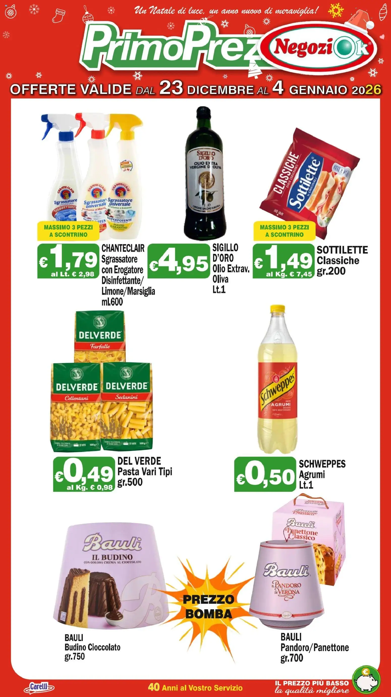Volantino Primo Prezzo del 23.12.2025 | Pagina: 4 | Prodotti: Cioccolato, Sgrassatore, Limone, Panettone