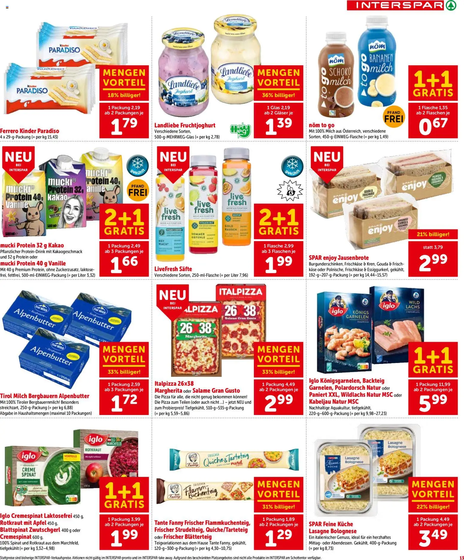 Interspar Flugblatt - Tirol gültig ab 29.01.2026 | Seite: 14 | Produkte: Käse, Joghurt, Äpfel, Bananen