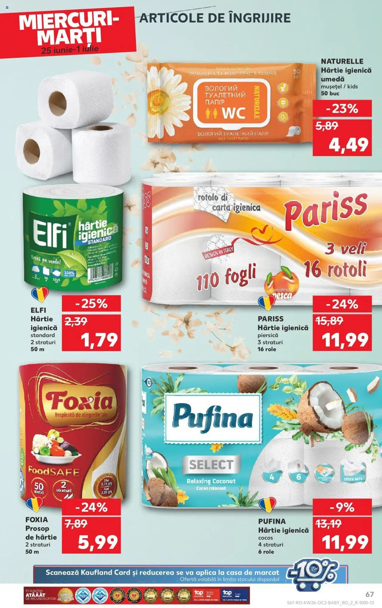 Catalog Kaufland - Bucureşti – valabil de la 25.06.2025 | Pagină: 67 | Produse: Piersică, Role