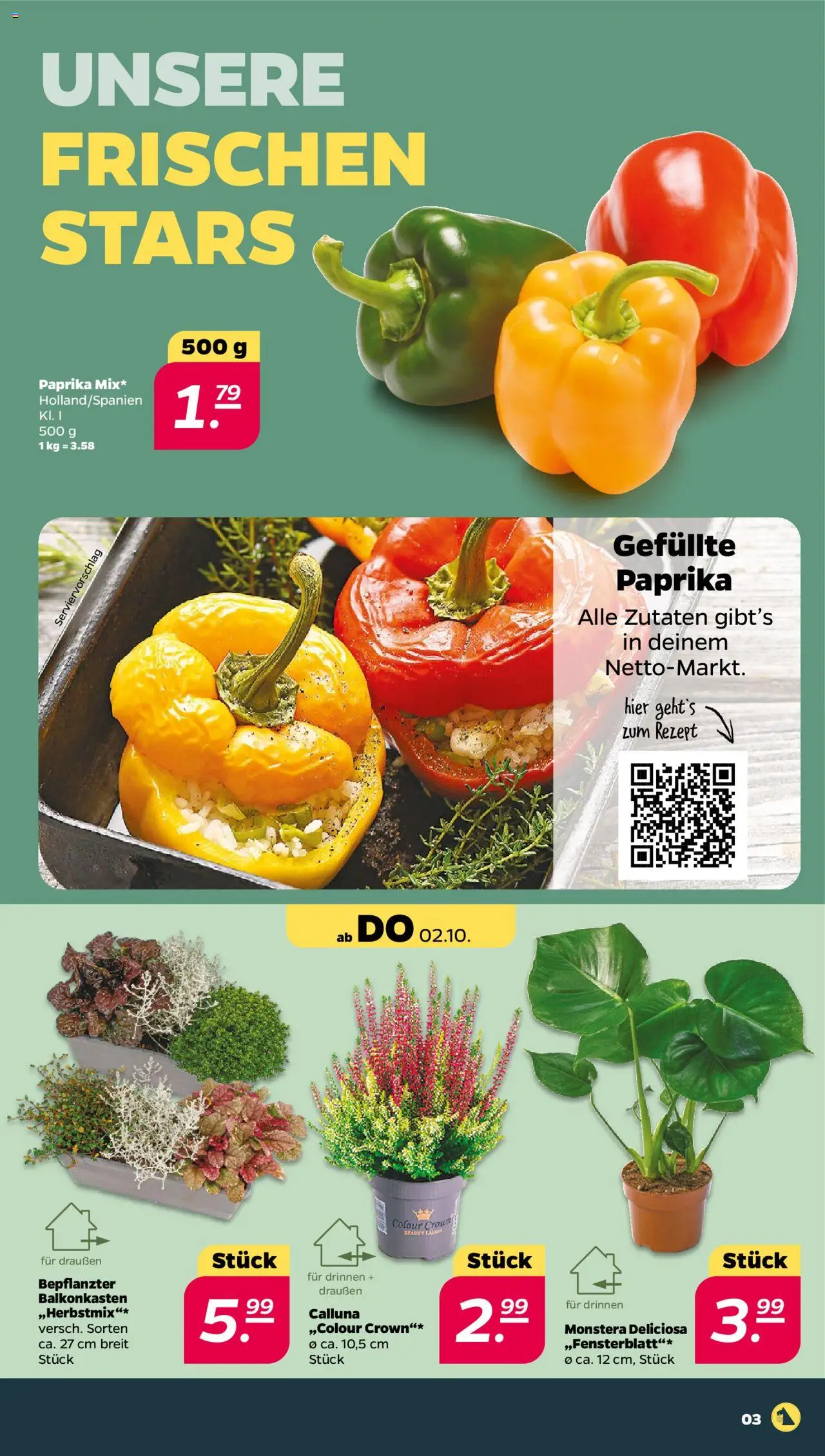 Netto Prospekt 	 – gültig ab 29.09.2025 | Seite: 3 | Produkte: Paprika