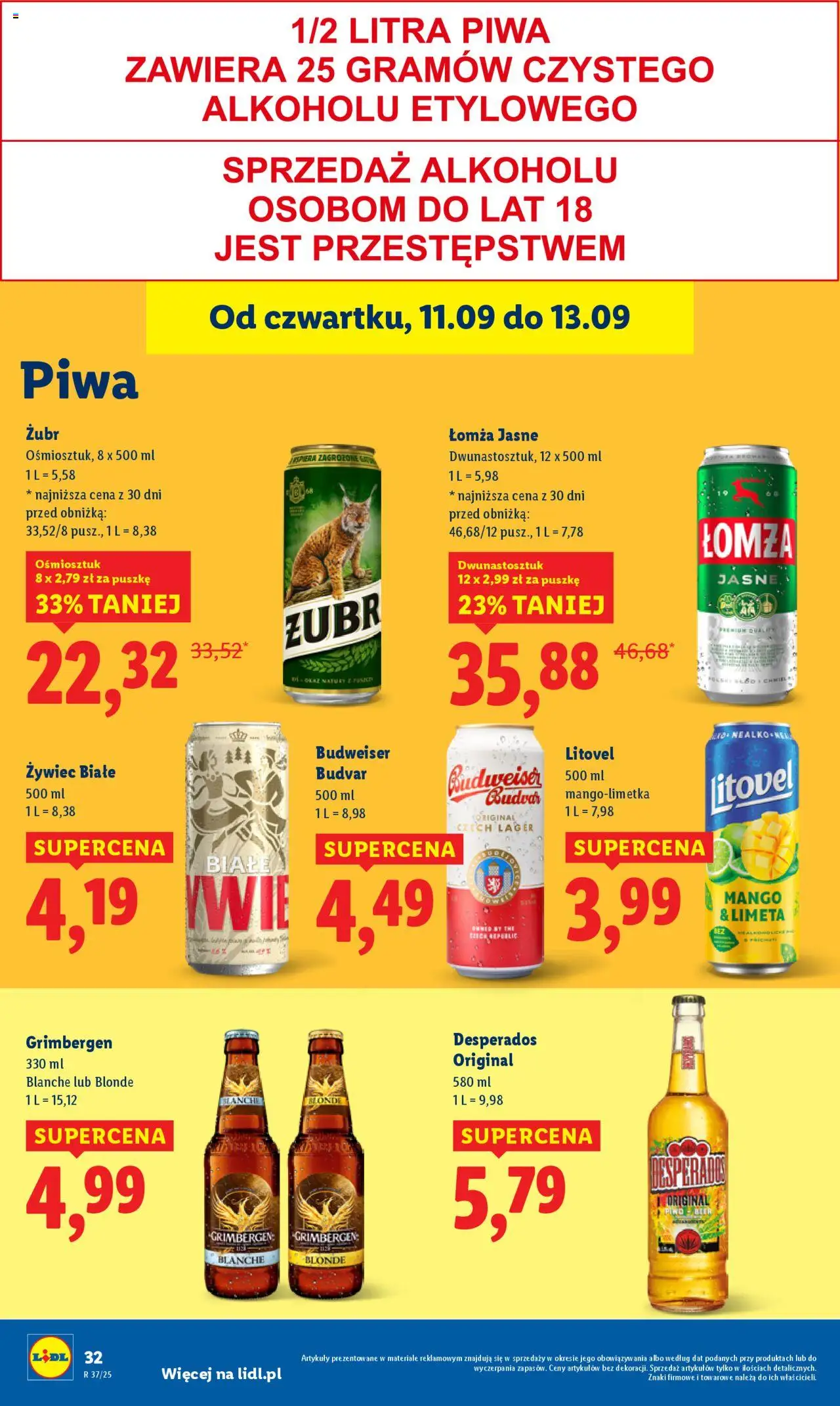 Lidl Gazetka od 11.09.2025 | Strona: 36 | Produkty: Mango, Piwo