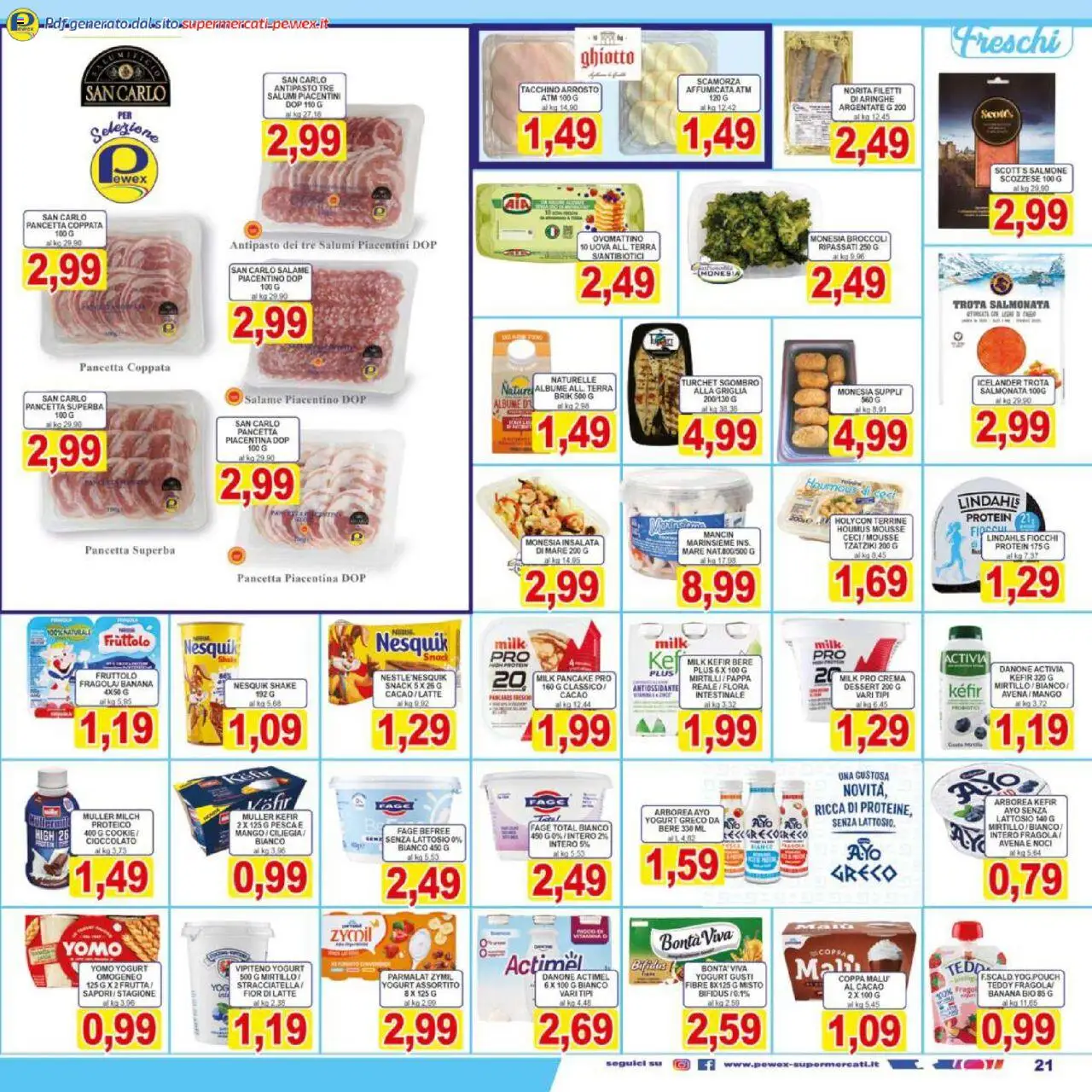 Volantino Pewex del 17.10.2025 | Pagina: 21 | Prodotti: Arrosto, Salame, Pesca, Cacao