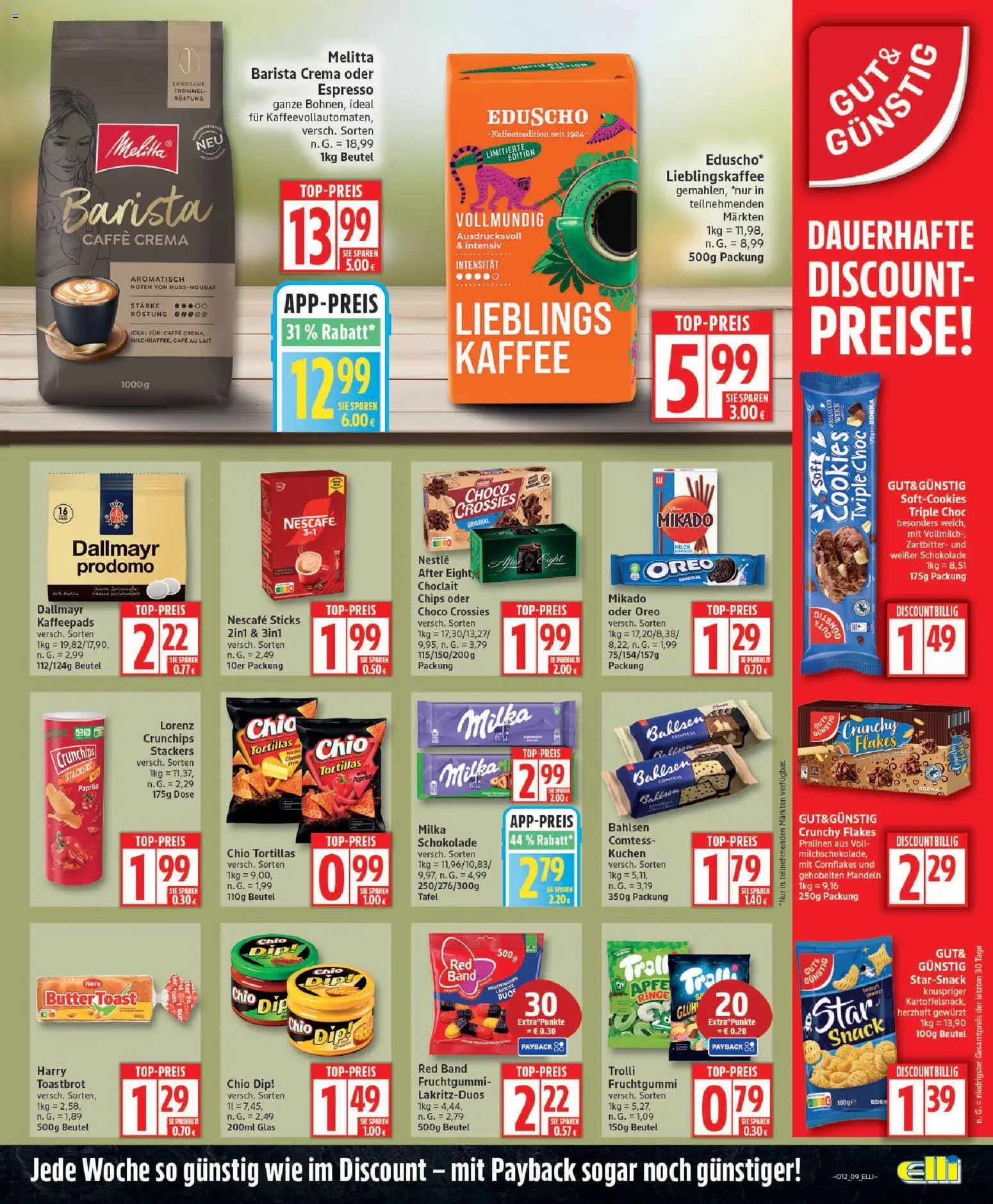 Elli Markt Prospekt Schloß Holte – gültig ab 16.03.2026 | Seite: 9 | Produkte: Nescafe, Schokolade, Lorenz crunchips, Kuchen