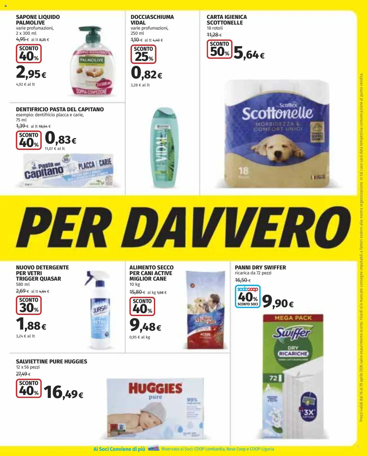Volantino COOP del 16.04.2026 | Pagina: 5 | Prodotti: Carta igienica, Dentifricio, Pasta, Data
