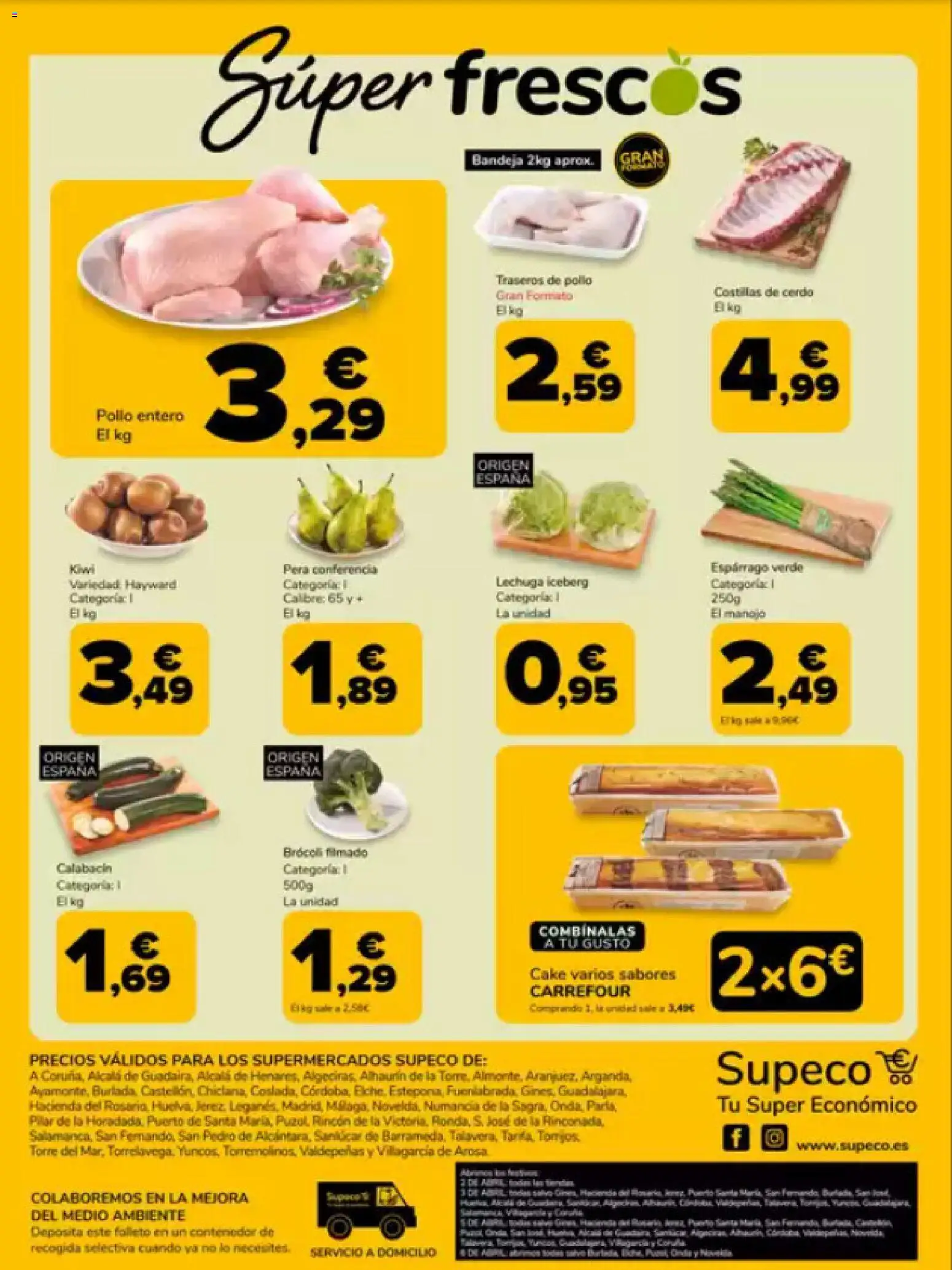 Supeco folleto │ válido desde el 31.03.2026 | Página: 8 | Productos: Calabacín, Cerdo, Kiwi, Bandeja