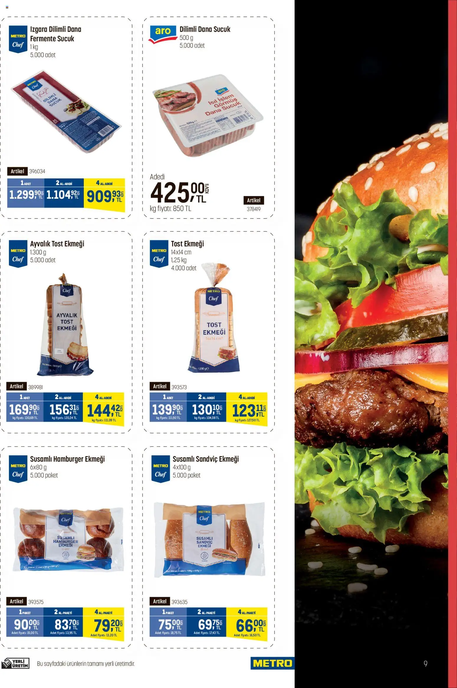 Metro - Fast Food Kataloğu - 08.04.2026 tarihinden itibaren geçerlidir | Sayfa: 9 | Ürünler: Izgara, Sucuk
