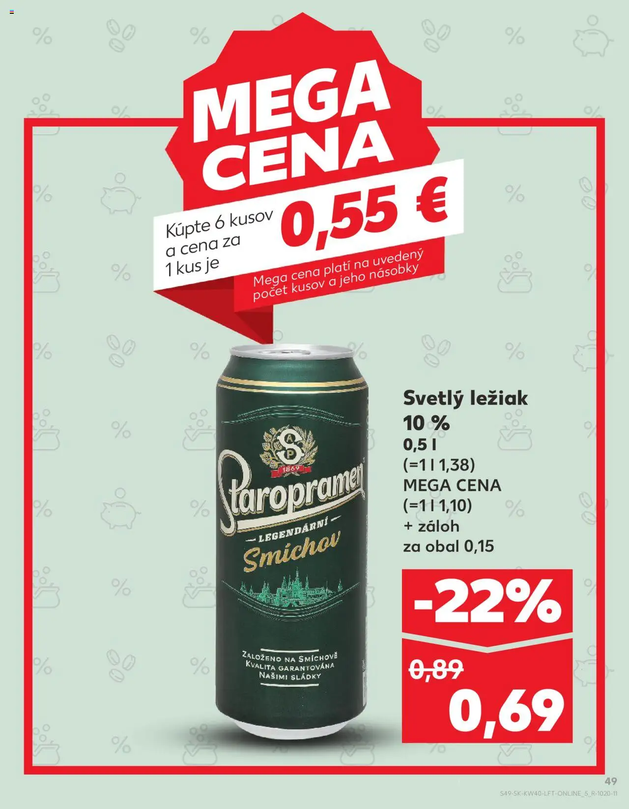Nové Kaufland akcie – leták je platný od 02.10.2025 | Strana: 49 | Produkty: Staropramen