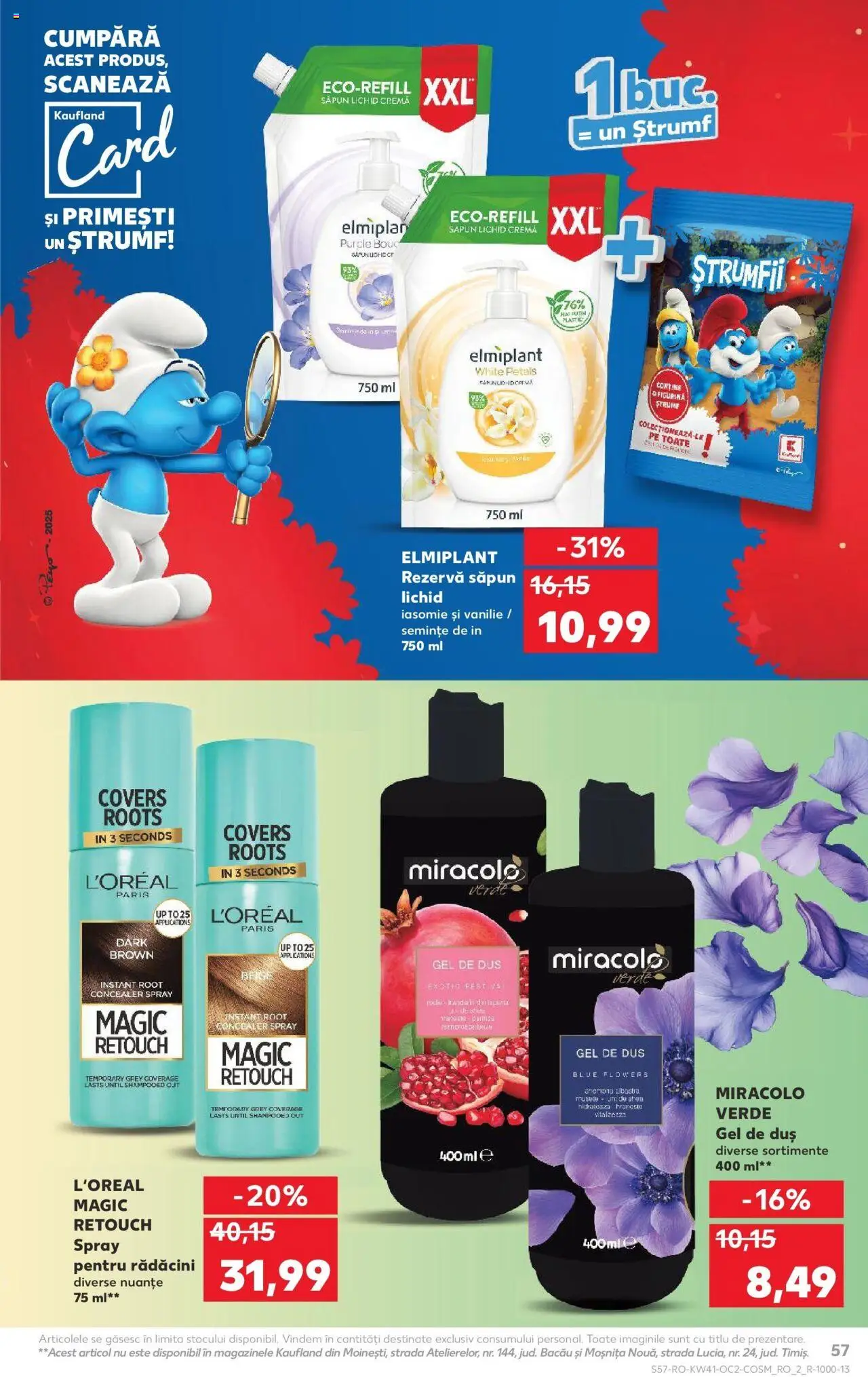 Noul catalog Kaufland – valabil de la 08.10.2025 | Pagină: 57 | Produse: Duș, Concealer, Săpun, Rezervă săpun