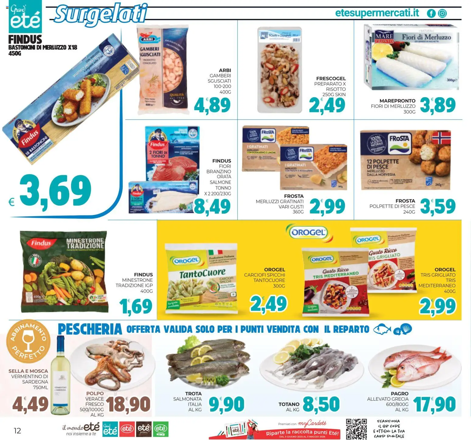 Volantino Eté del 18.02.2026 | Pagina: 12 | Prodotti: Pesce, Gamberi, Polpo, Carciofi