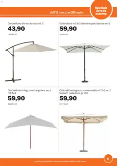 Anteprima del volantino Sogegross volantino Arredo esterno valido a partire dal 11.03.2026 | Pagina: 11 | Prodotti: Ombrellone, Alluminio