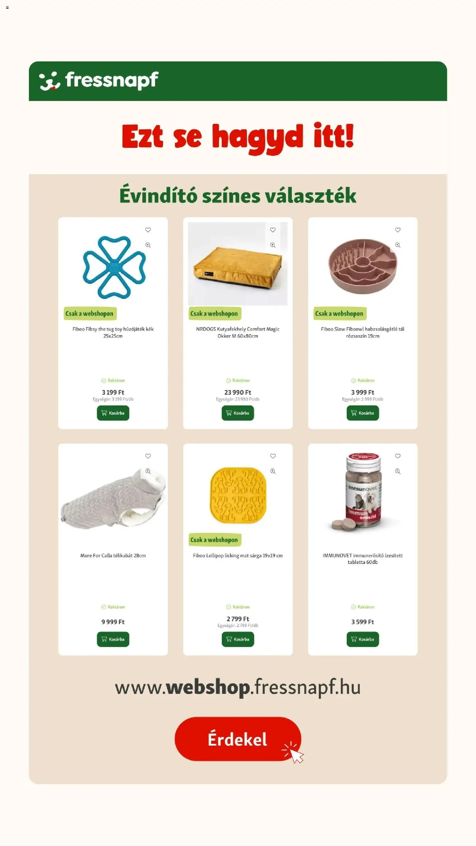 Fressnapf akciós ujság - amely érvényes a következő dátumtól: 08.01.2026 | Oldal: 21 | Termékek: Télikabát