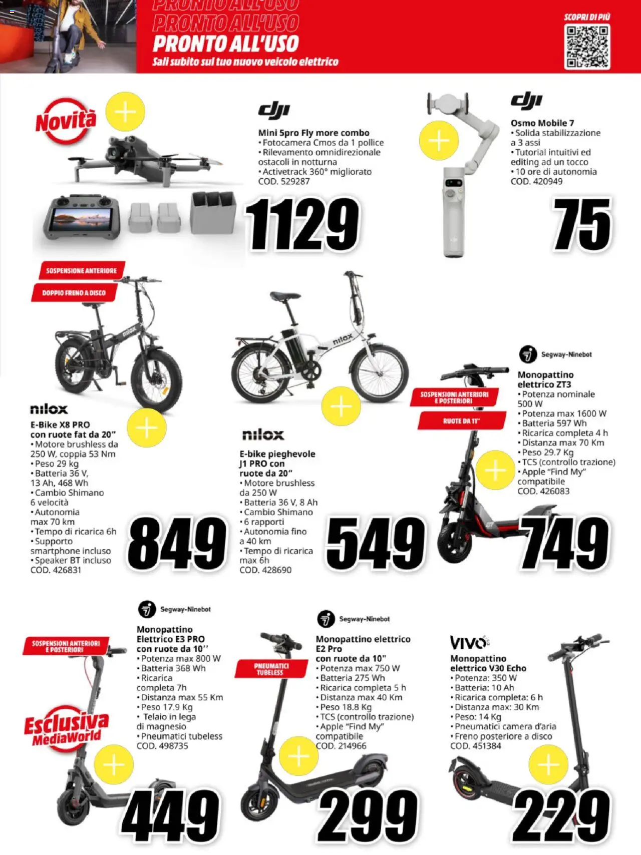 Volantino Media World del 03.10.2025 | Pagina: 24 | Prodotti: Mobile, Smartphone, Disco, Monopattino elettrico