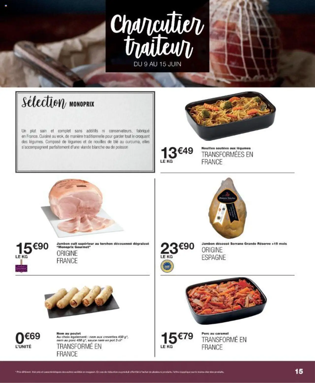  | Page: 15 | Produits: Torchon, Crevettes, Jambon, Poisson
