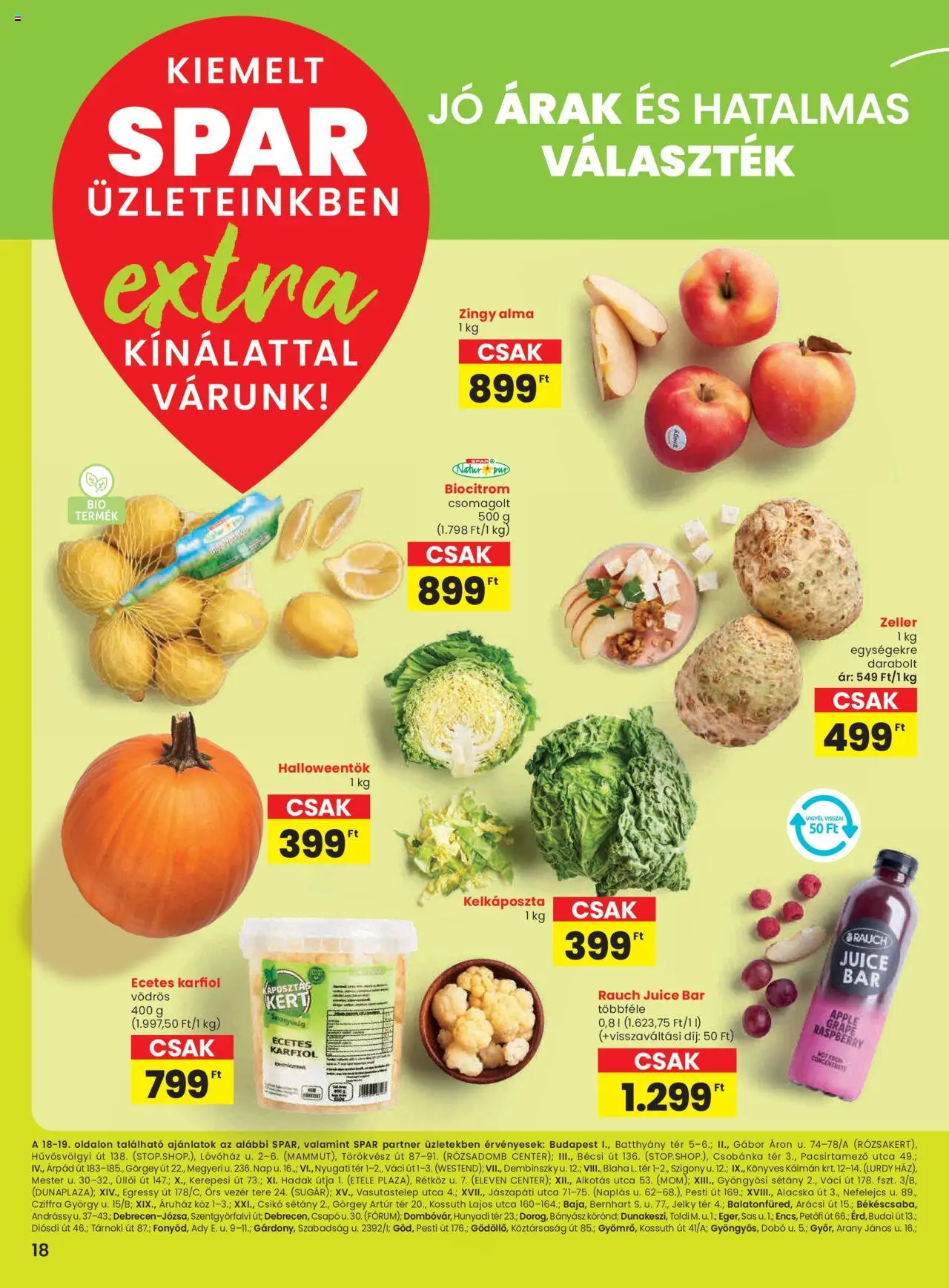 Spar akciós ujság - amely érvényes a következő dátumtól: 02.10.2025 | Oldal: 1 | Termékek: Karfiol, Zeller, Kelkáposzta, Alma