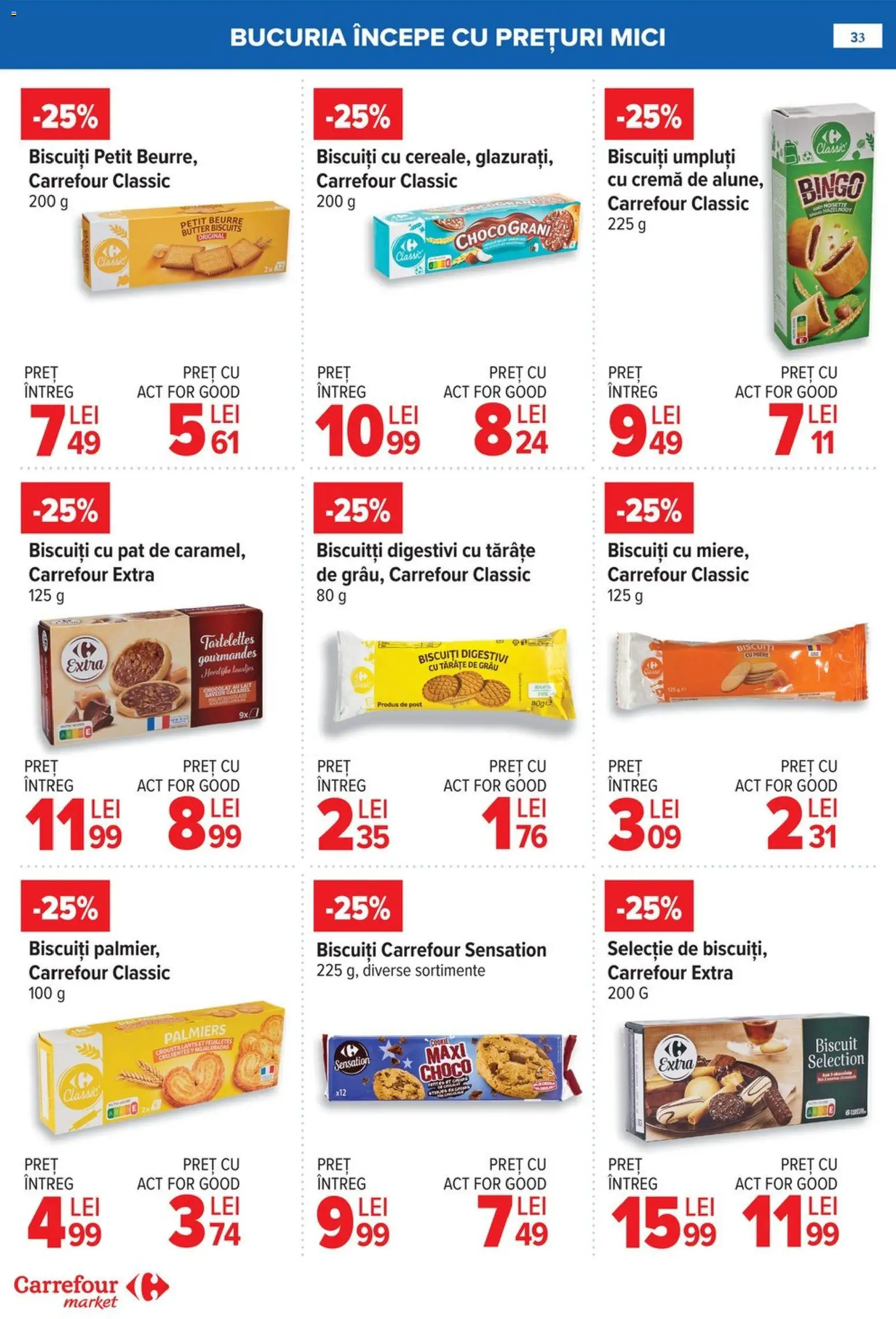 Noul catalog Carrefour – valabil de la 21.01.2026 | Pagină: 33 | Produse: Pat, Mici, Cremă, Biscuiți