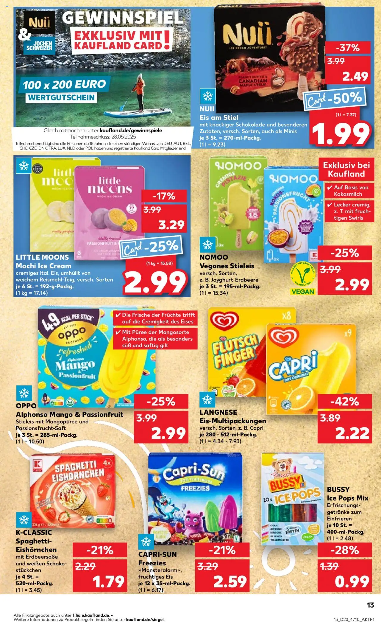 Kaufland - Hannover, Bornumer Straße 141 - gültig ab dem 15.05.2025 | Seite: 13 | Produkte: Nuii eis, Cola, Butter, Schokolade