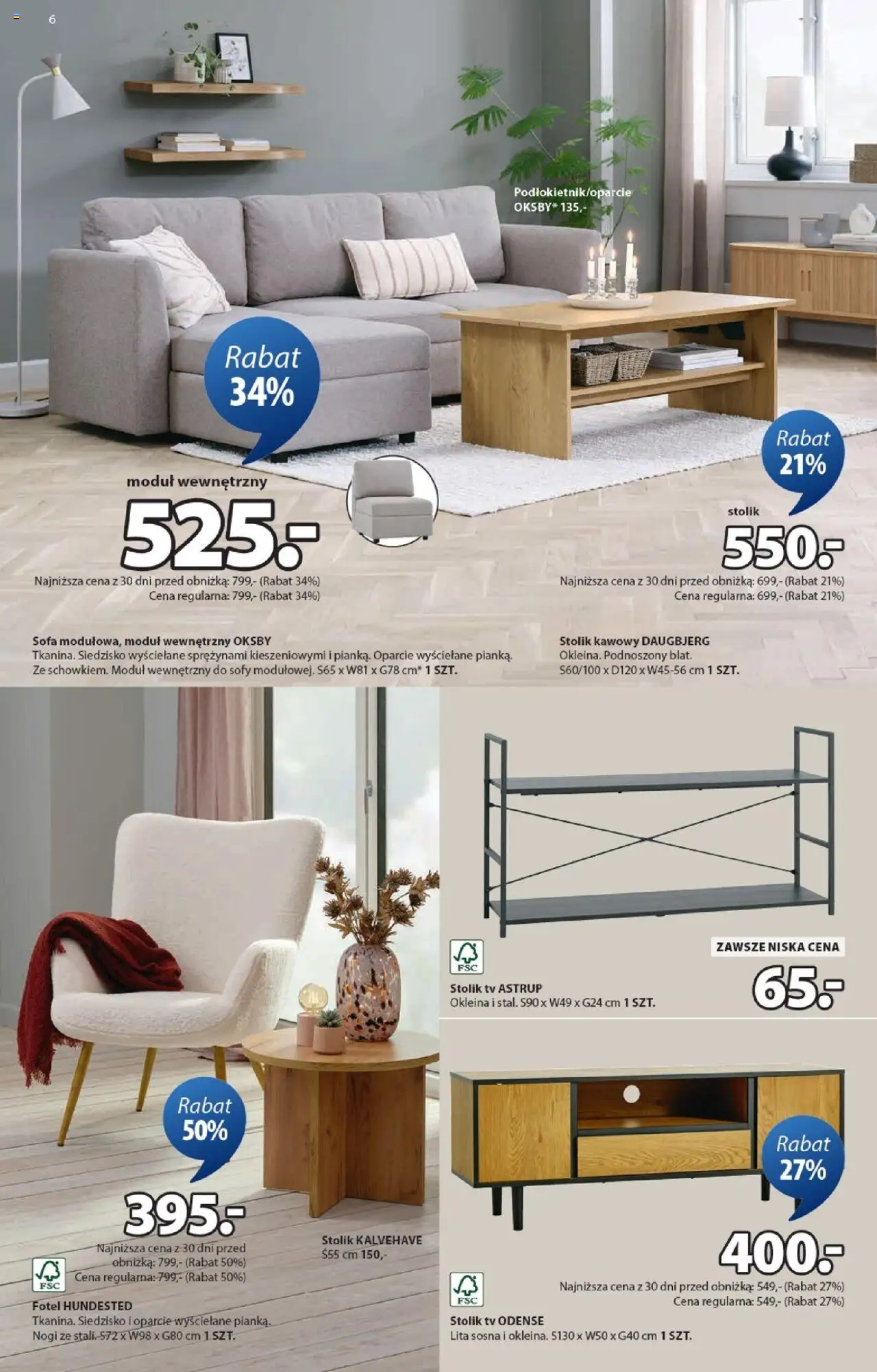 JYSK Gazetka od 24.09.2025 | Strona: 6 | Produkty: Sofa, Fotel, Stolik kawowy