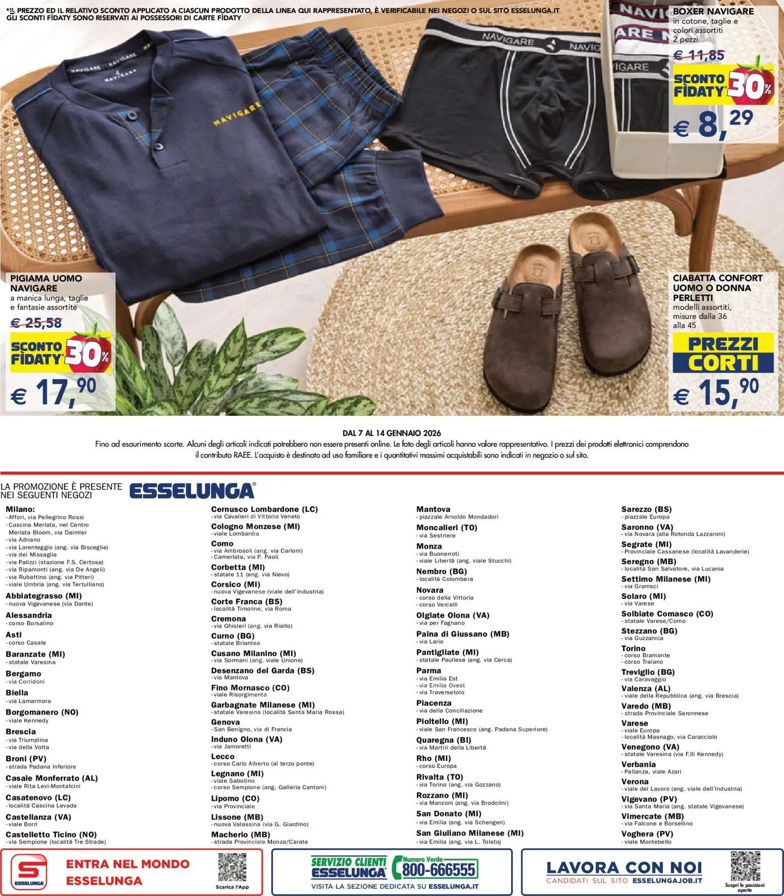 Volantino Esselunga S del 07.01.2026 | Pagina: 4 | Prodotti: Pigiama, Boxer