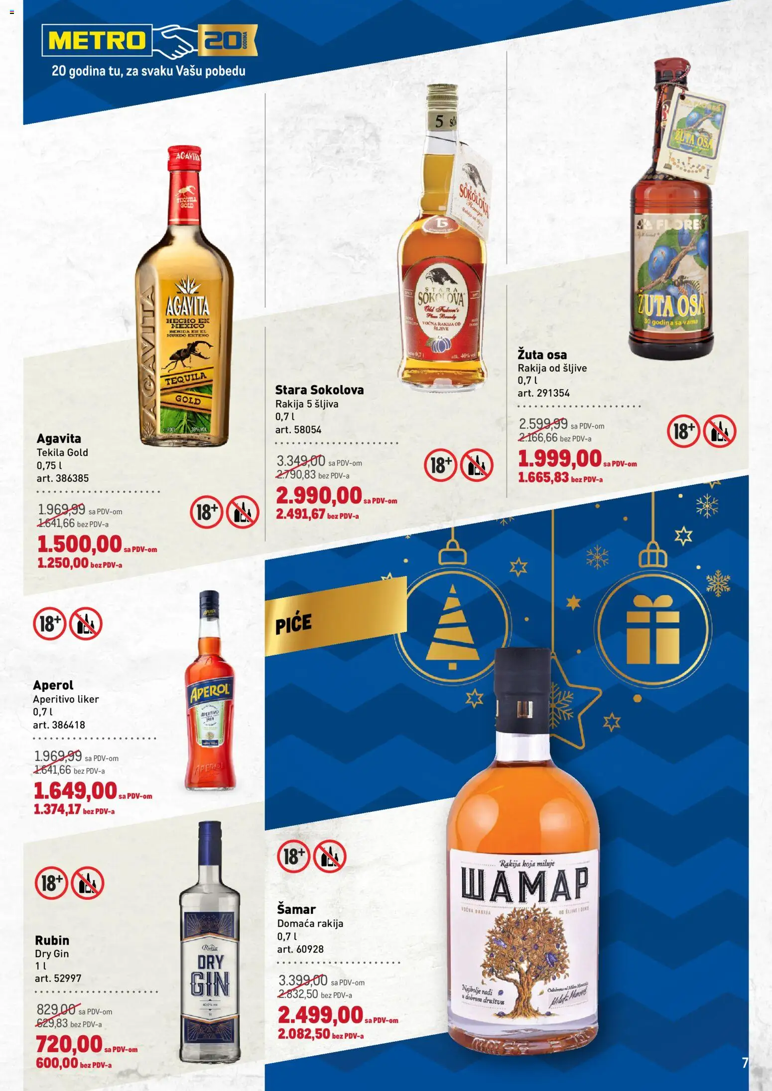 Metro katalog - važi od 25.12.2025 | Strana: 7 | Proizvode: Rakija, Dry gin, Šljiva, Gin