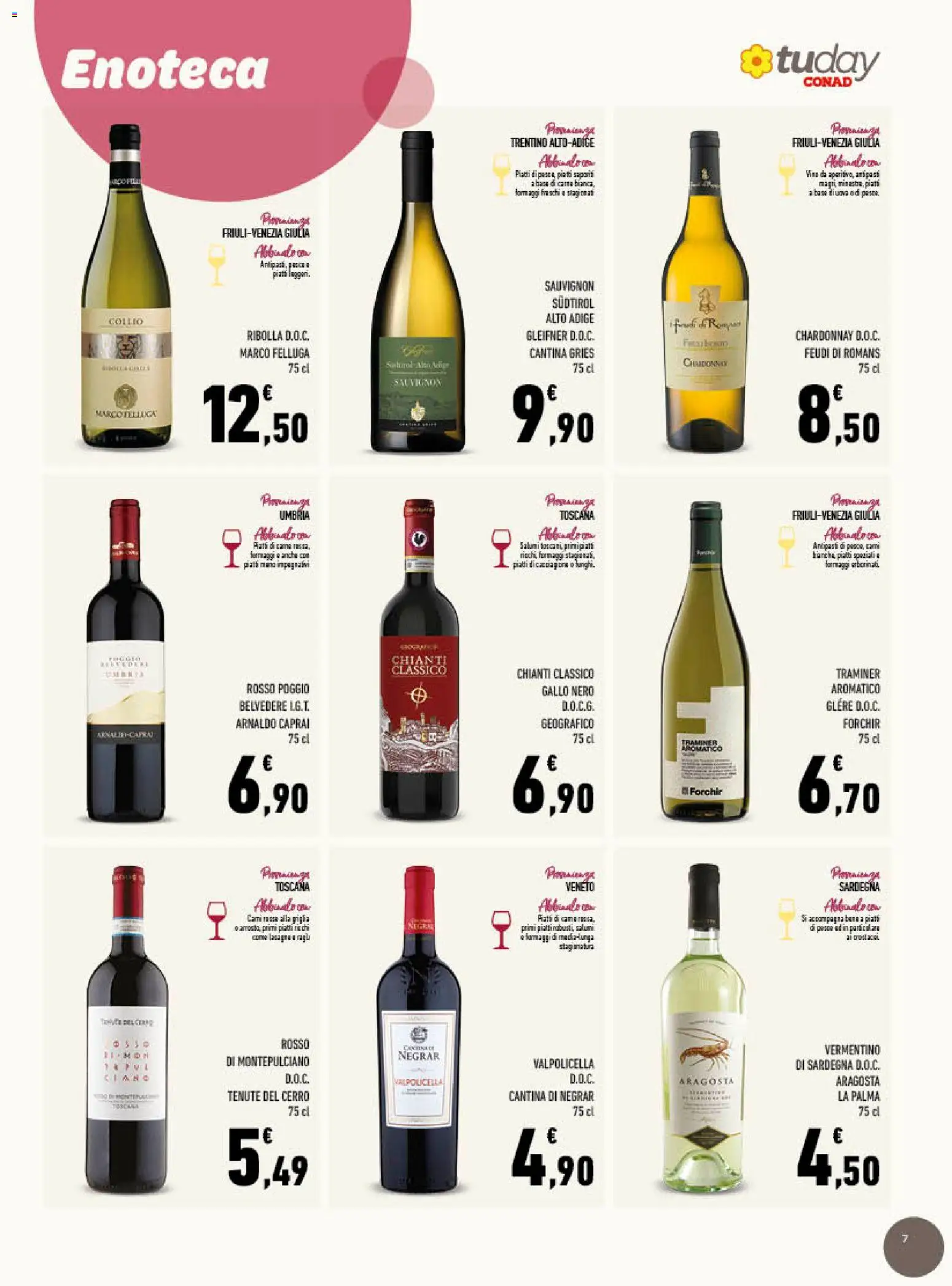 Volantino Conad del 28.01.2026 | Pagina: 7 | Prodotti: Pesce, Vino, Lasagna, Enoteca