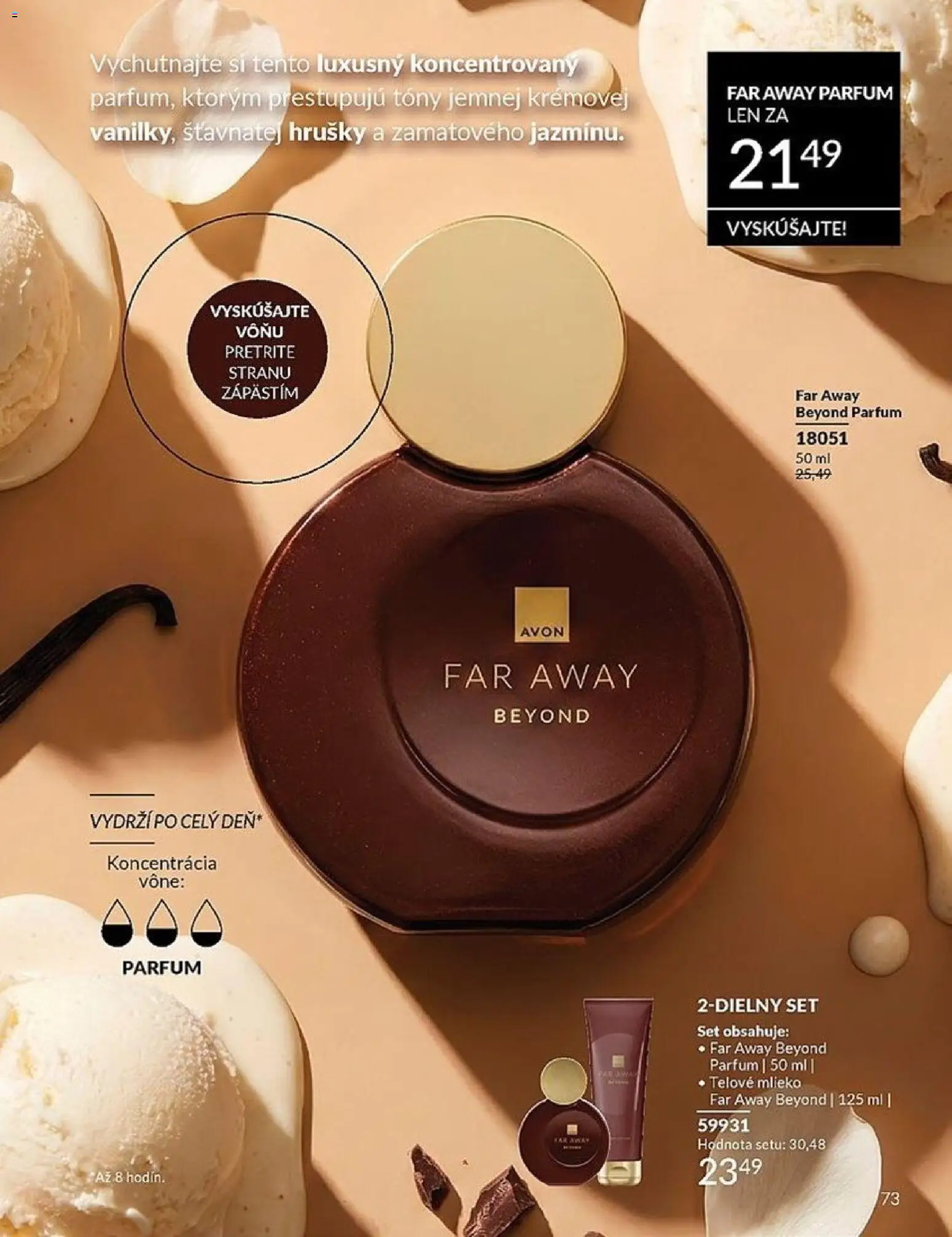 Nové Avon akcie – leták je platný od 01.05.2026 | Strana: 73 | Produkty: Mlieko, Telové mlieko, Hrušky