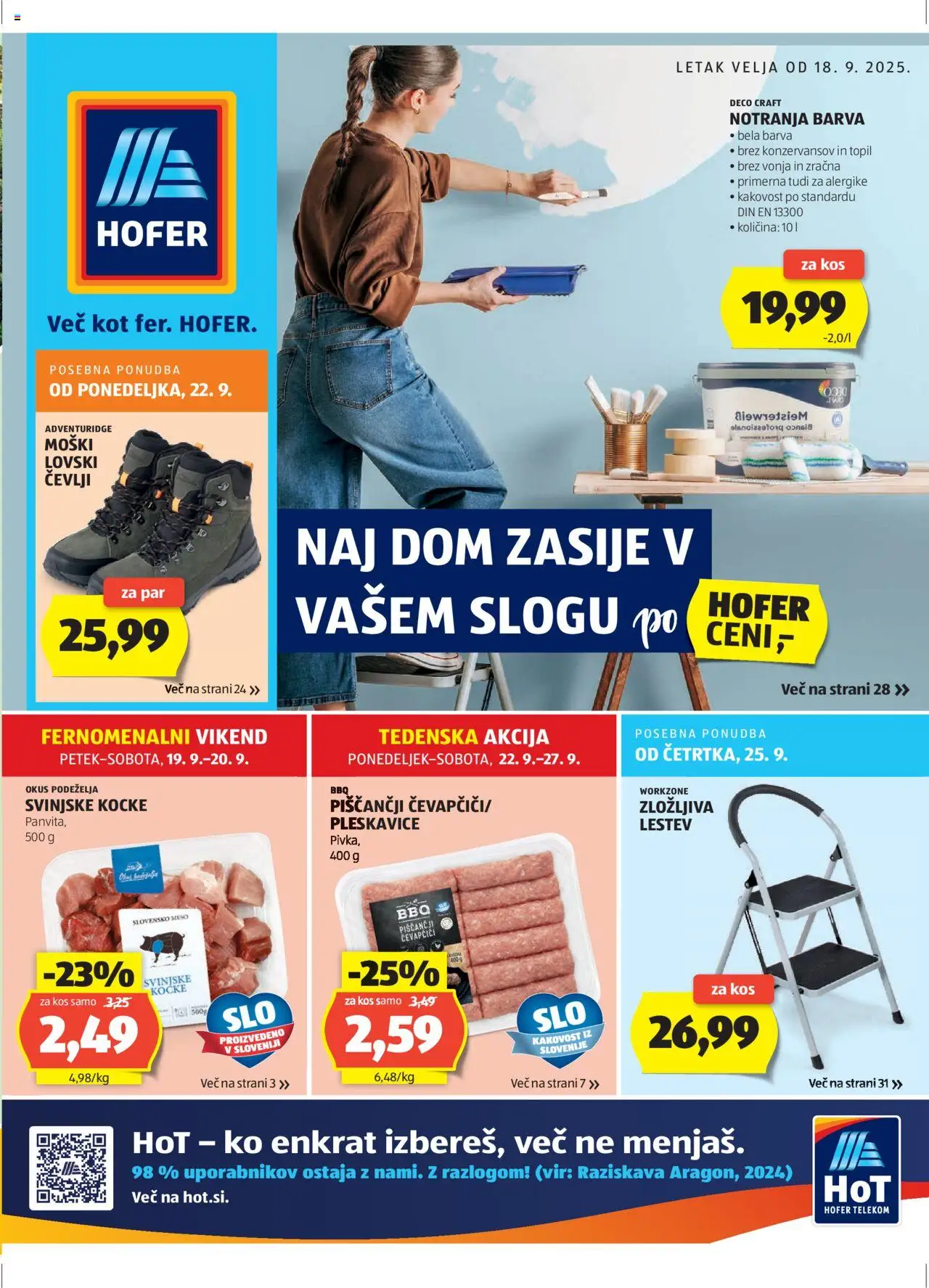 Hofer SI katalog | vrijedi od 18.09.2025 | Stranica: 1 | Proizvodi: Meso, Ćevapčići