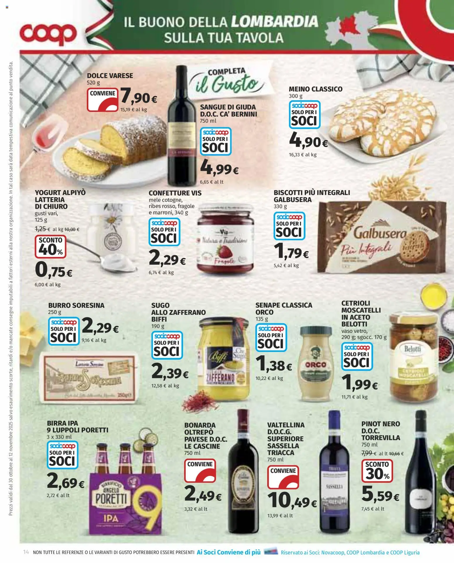 Volantino COOP del 30.10.2025 | Pagina: 14 | Prodotti: Mele, Fragole, Sugo, Vaso