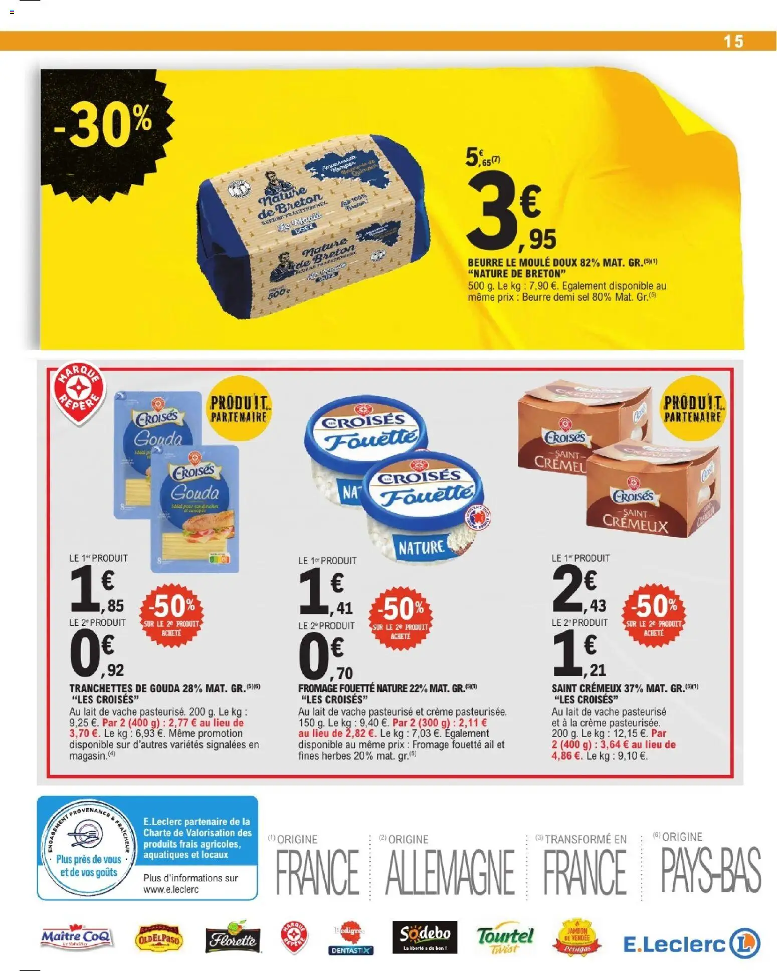 {H1} | Page: 15 | Produits: Sel, Beurre, Jambon, Gouda