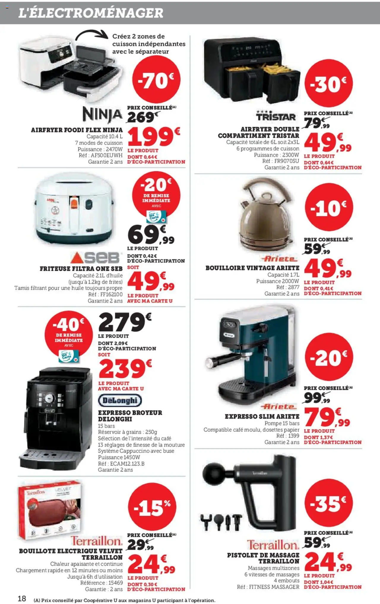 {H1} | Page: 18 | Produits: Bouilloire, Broyeur, Frites, Delonghi
