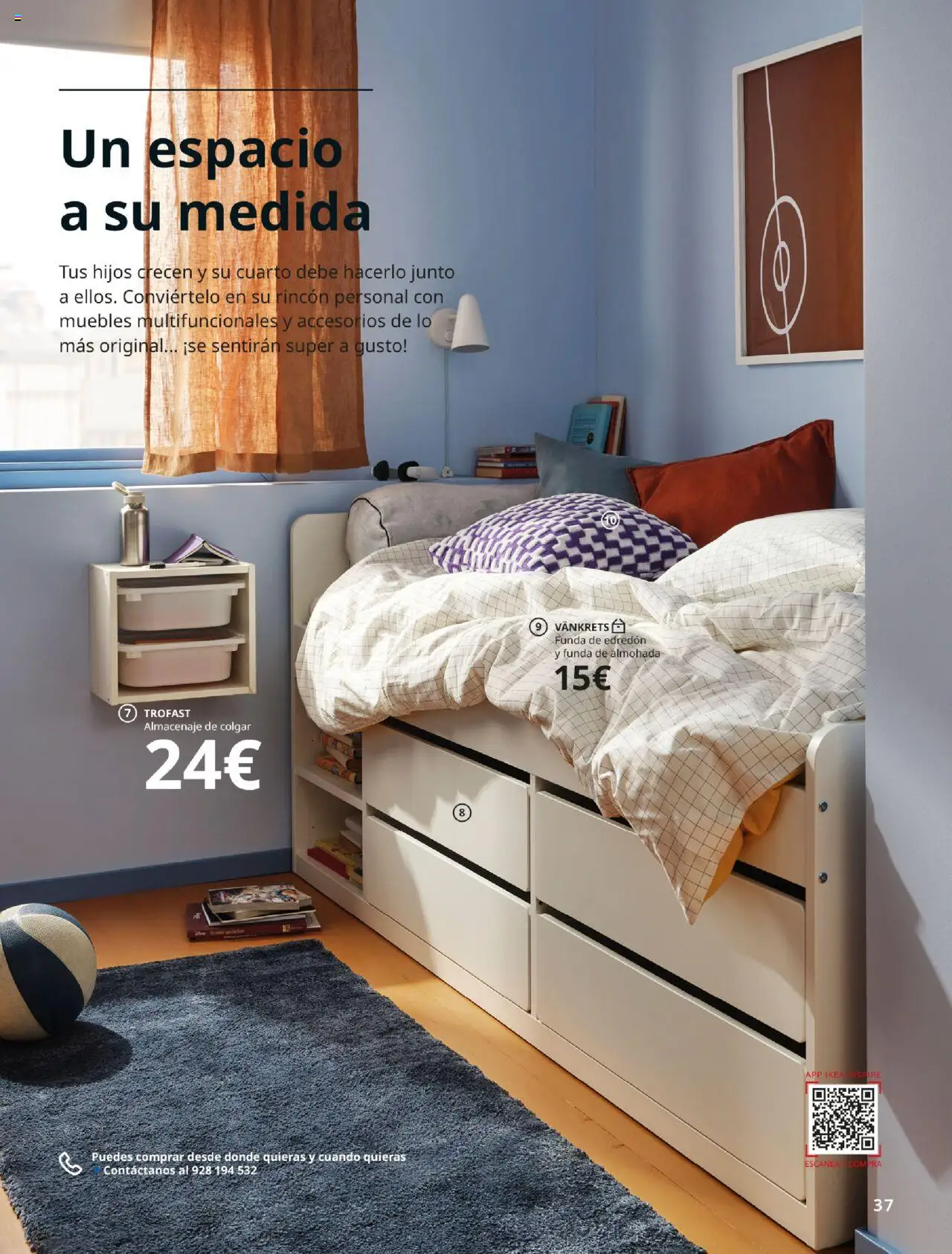 Catálogo IKEA y los niños │ válido desde el 01.09.2025 | Página: 37 | Productos: Edredón, Muebles, Almohada, Almacenaje