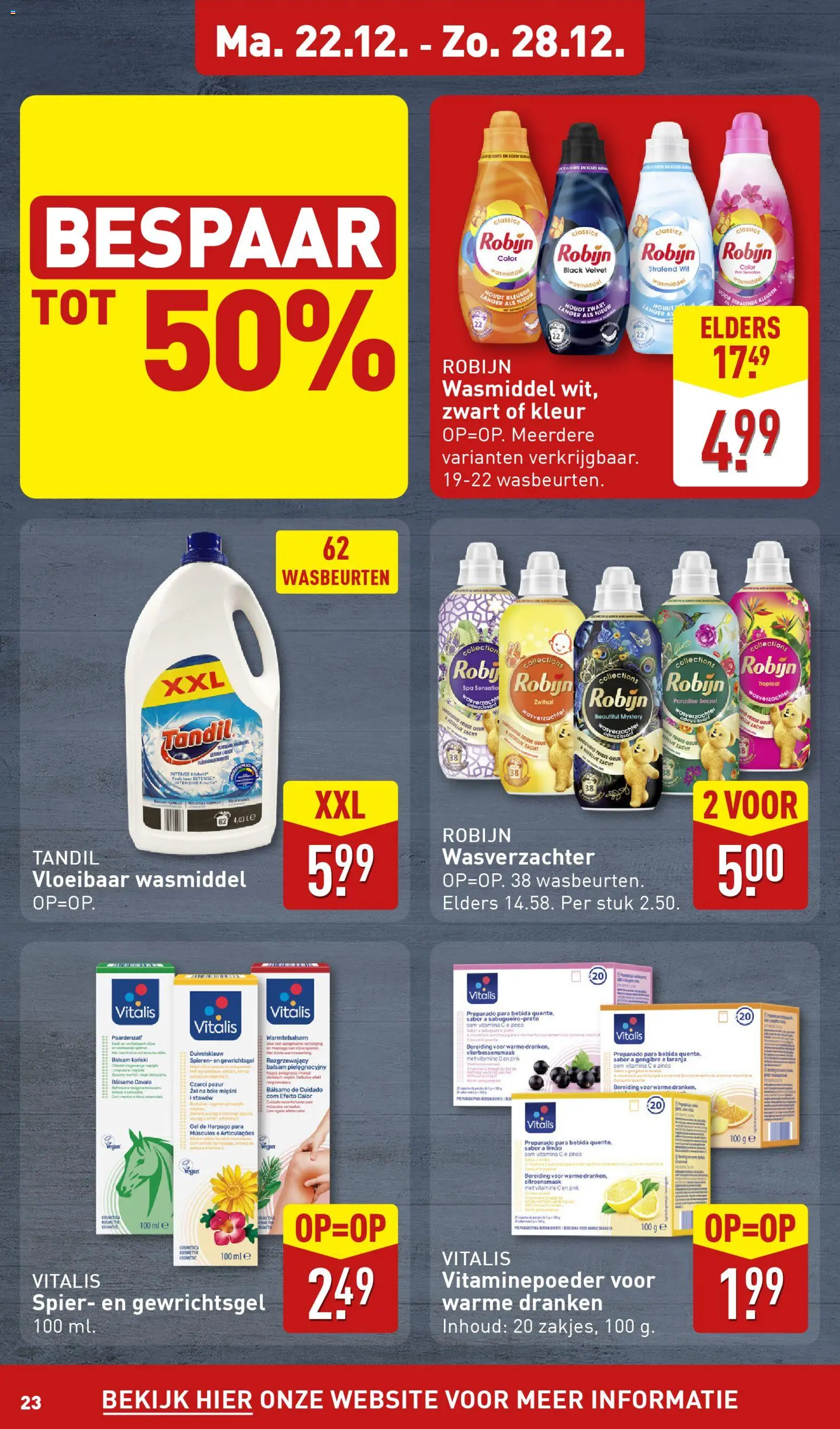 {H1} | Pagina: 23 | Producten: Wasmiddel, Wasverzachter, Robijn, Gel