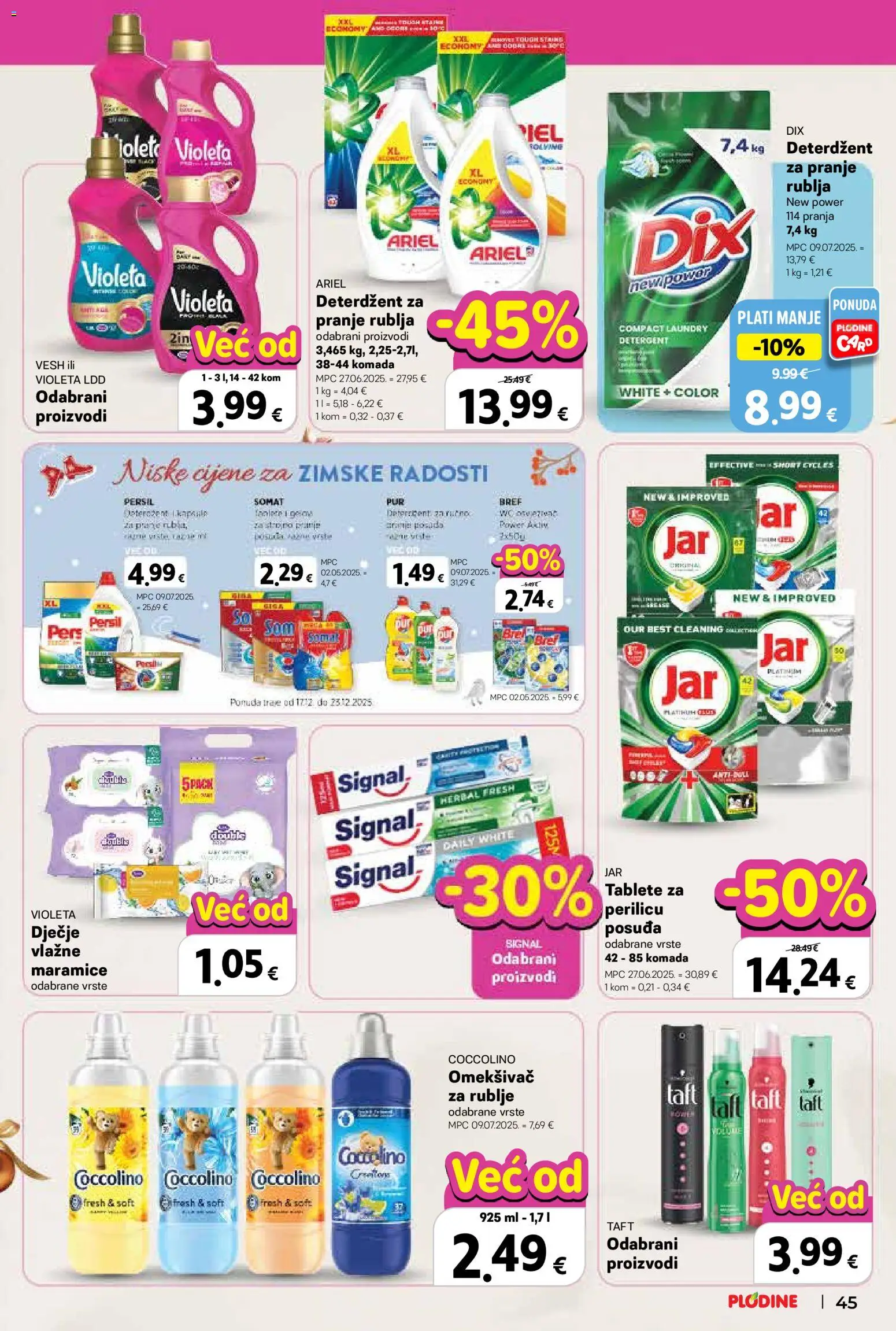 Plodine katalog | vrijedi od 17.12.2025 | Stranica: 45 | Proizvodi: Deterdžent, Somat, Persil, Ariel
