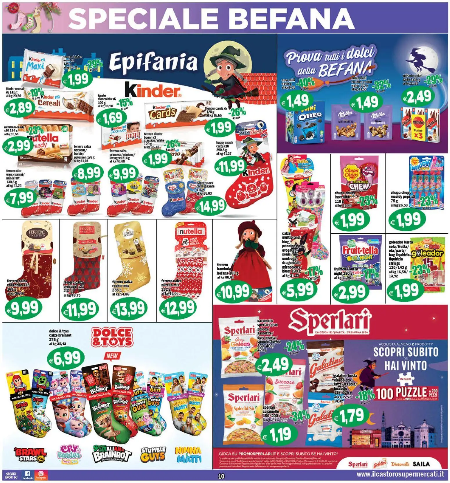 Volantino Il Castoro del 27.12.2025 | Pagina: 10 | Prodotti: Cioccolato, Caramelle, Cereali, Nutella