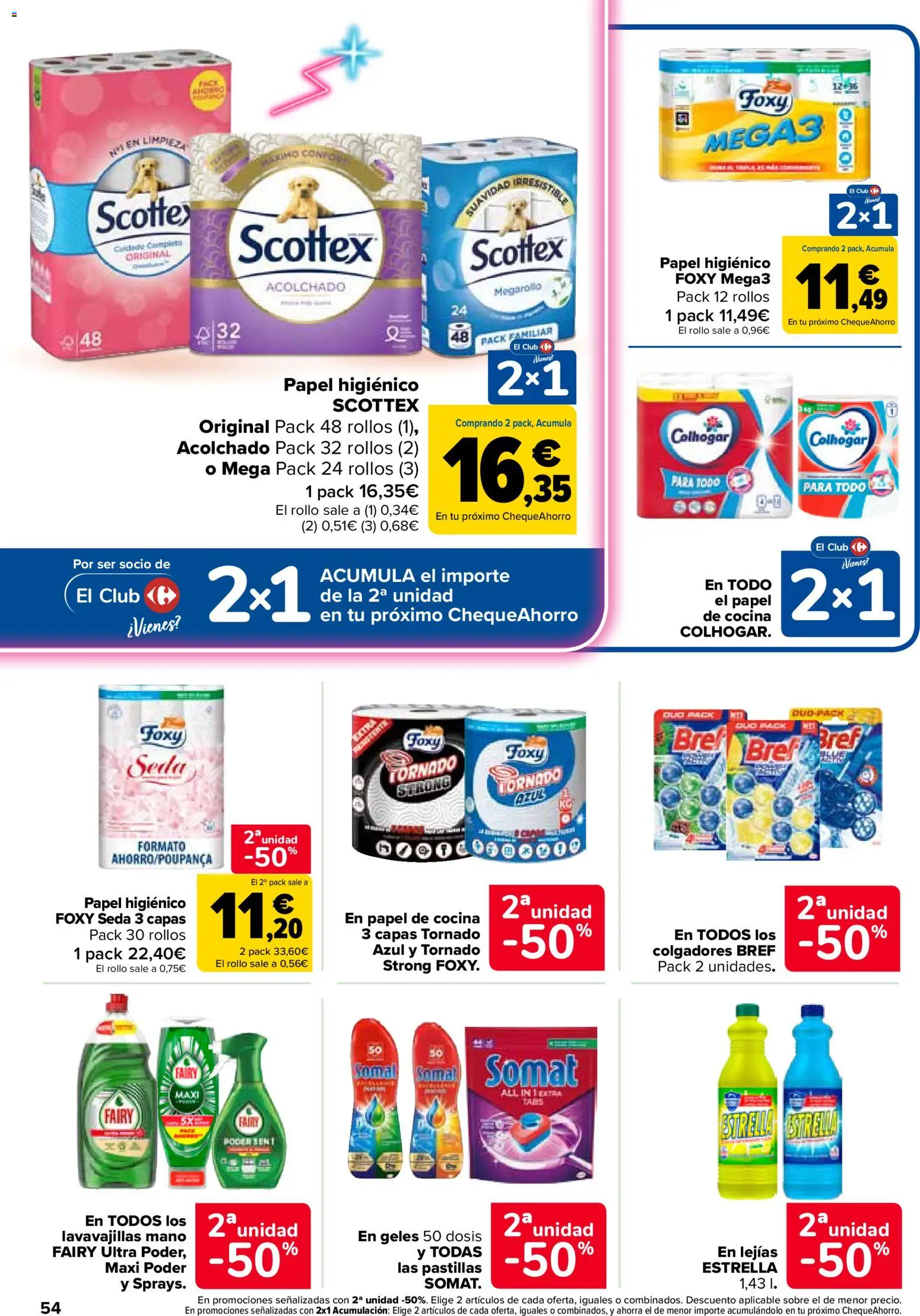 Carrefour folleto │ válido desde el 24.03.2026 | Página: 54 | Productos: Papel higienico, Cocina, Lavavajillas
